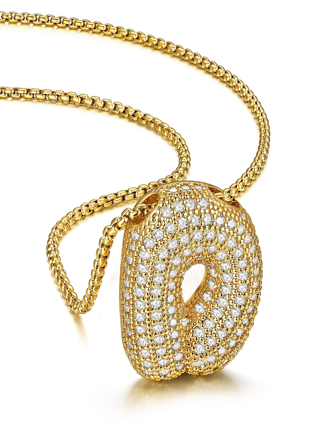 KeyStyle Initial Necklace for Women Shiny Gold Bubble Letter Necklace Alphabet Adjustable Personalized Jewelry Birthday Gift for Women