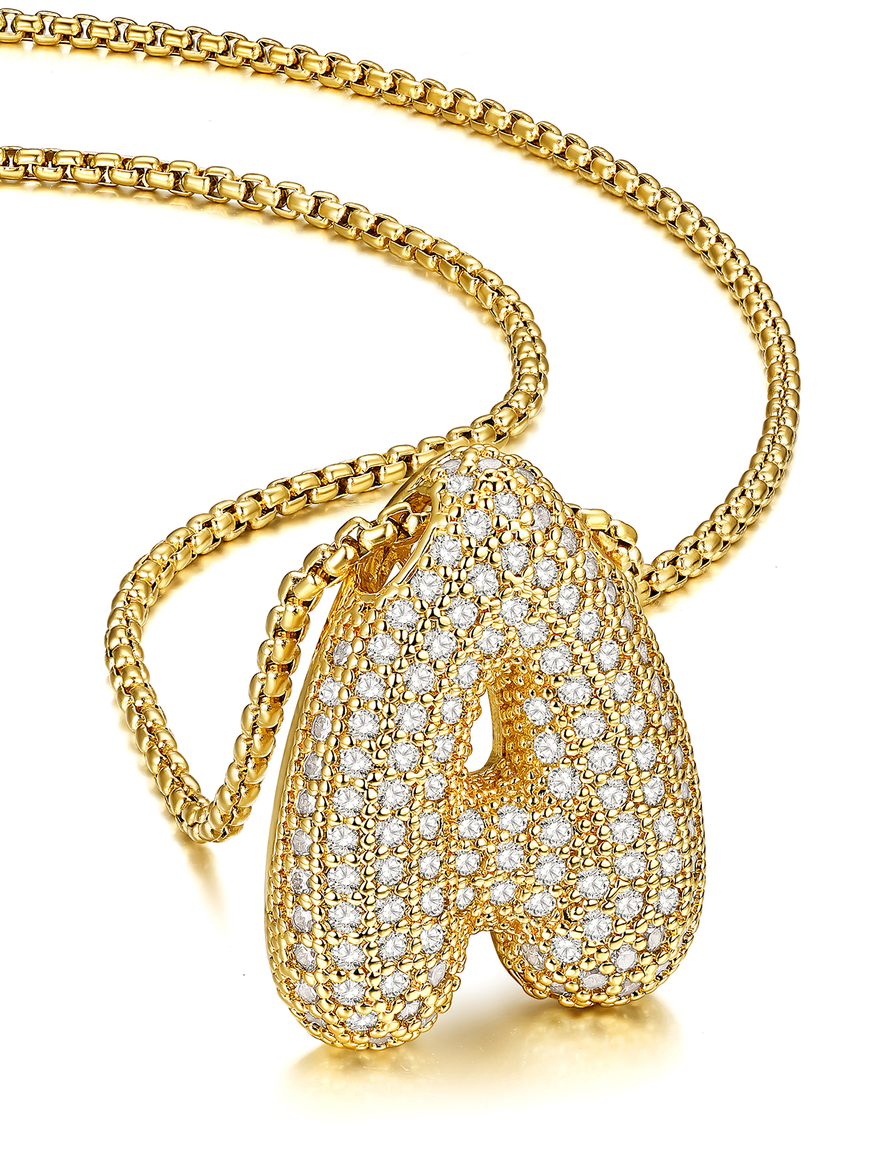 KeyStyle Initial Necklace for Women Shiny Gold Bubble Letter Necklace Alphabet Adjustable Personalized Jewelry Birthday Gift for Women