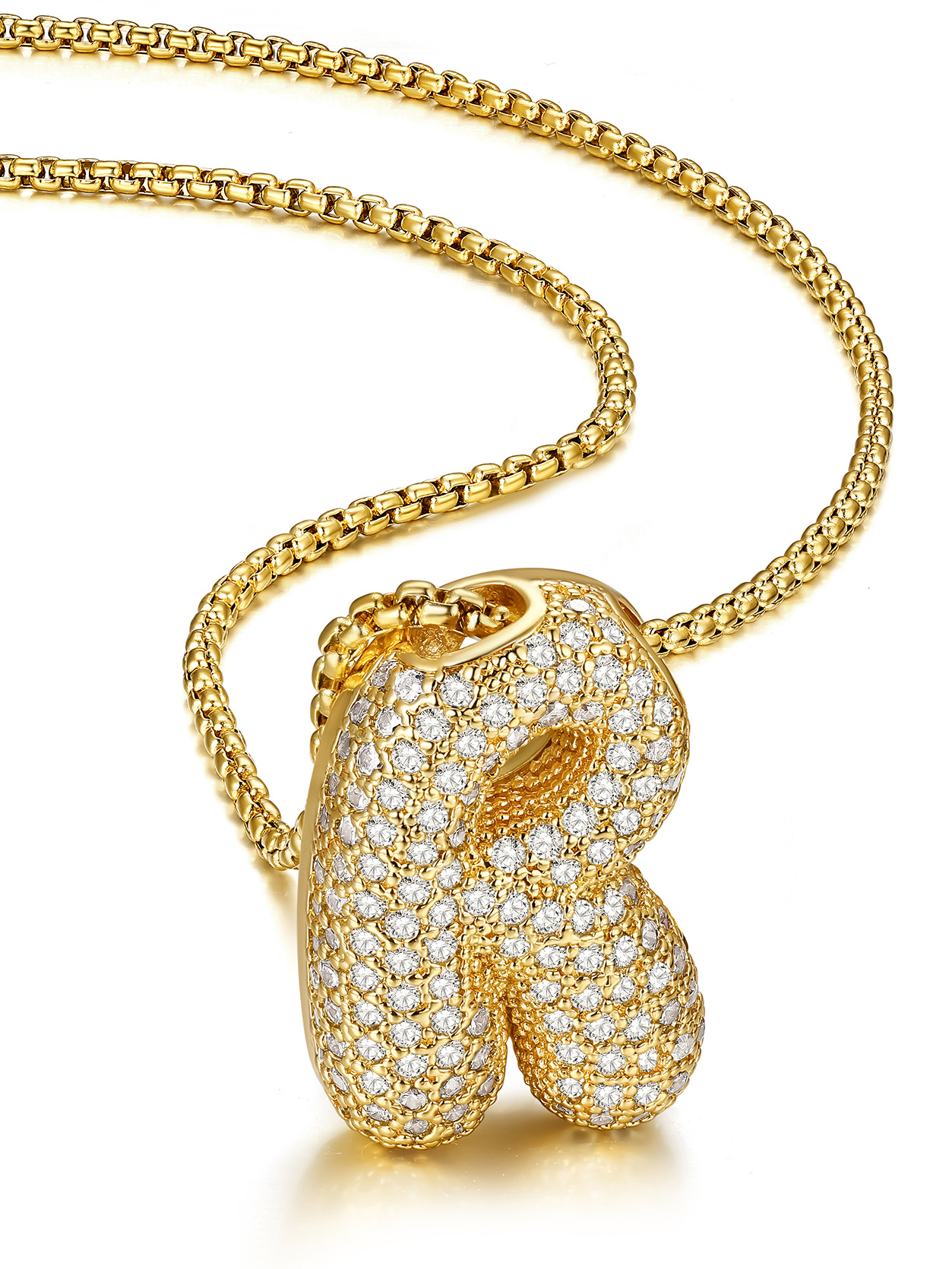 KeyStyle Initial Necklace for Women Shiny Gold Bubble Letter Necklace Alphabet Adjustable Personalized Jewelry Birthday Gift for Women