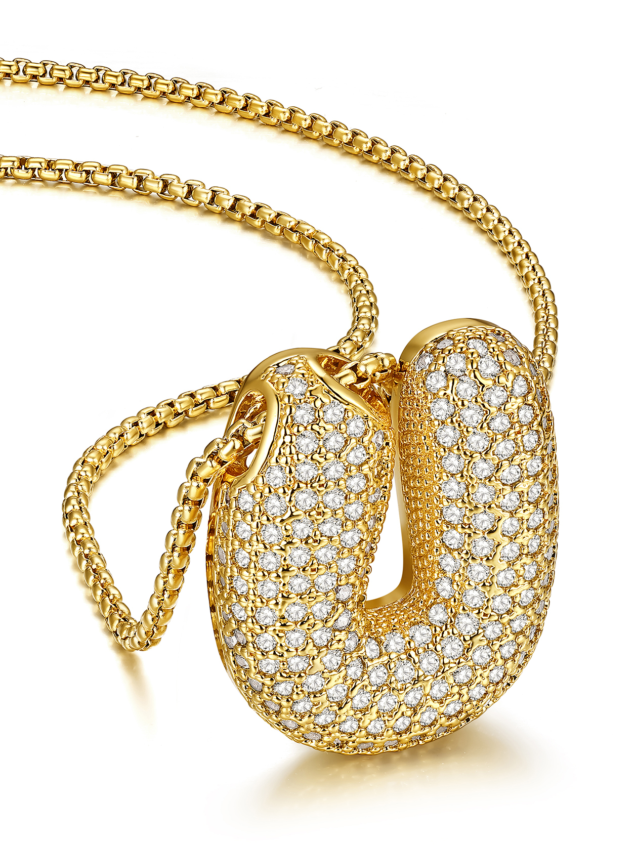 KeyStyle Initial Necklace for Women Shiny Gold Bubble Letter Necklace Alphabet Adjustable Personalized Jewelry Birthday Gift for Women