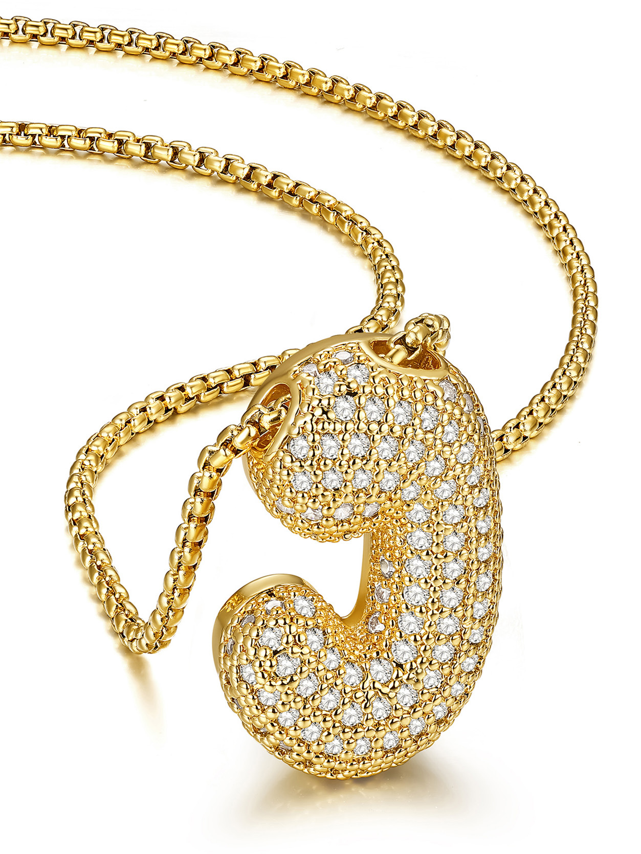 KeyStyle Initial Necklace for Women Shiny Gold Bubble Letter Necklace Alphabet Adjustable Personalized Jewelry Birthday Gift for Women