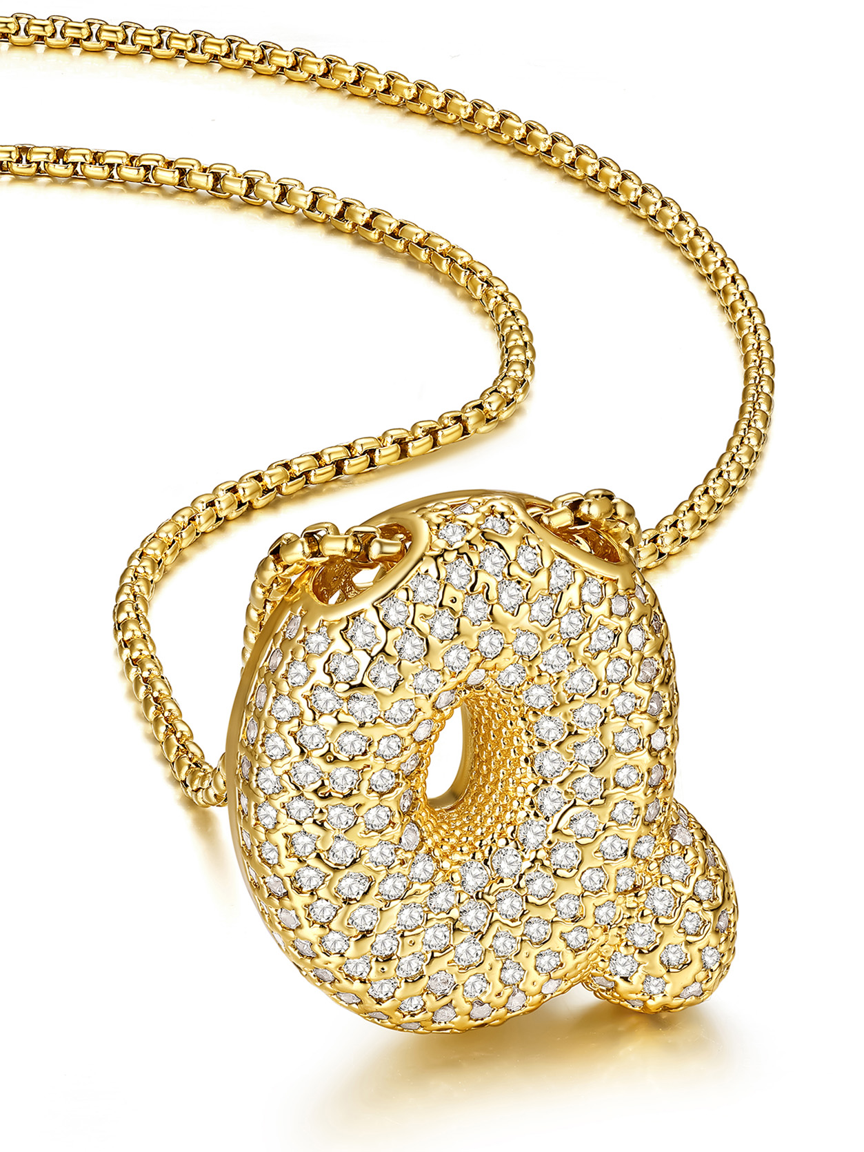 KeyStyle Initial Necklace for Women Shiny Gold Bubble Letter Necklace Alphabet Adjustable Personalized Jewelry Birthday Gift for Women