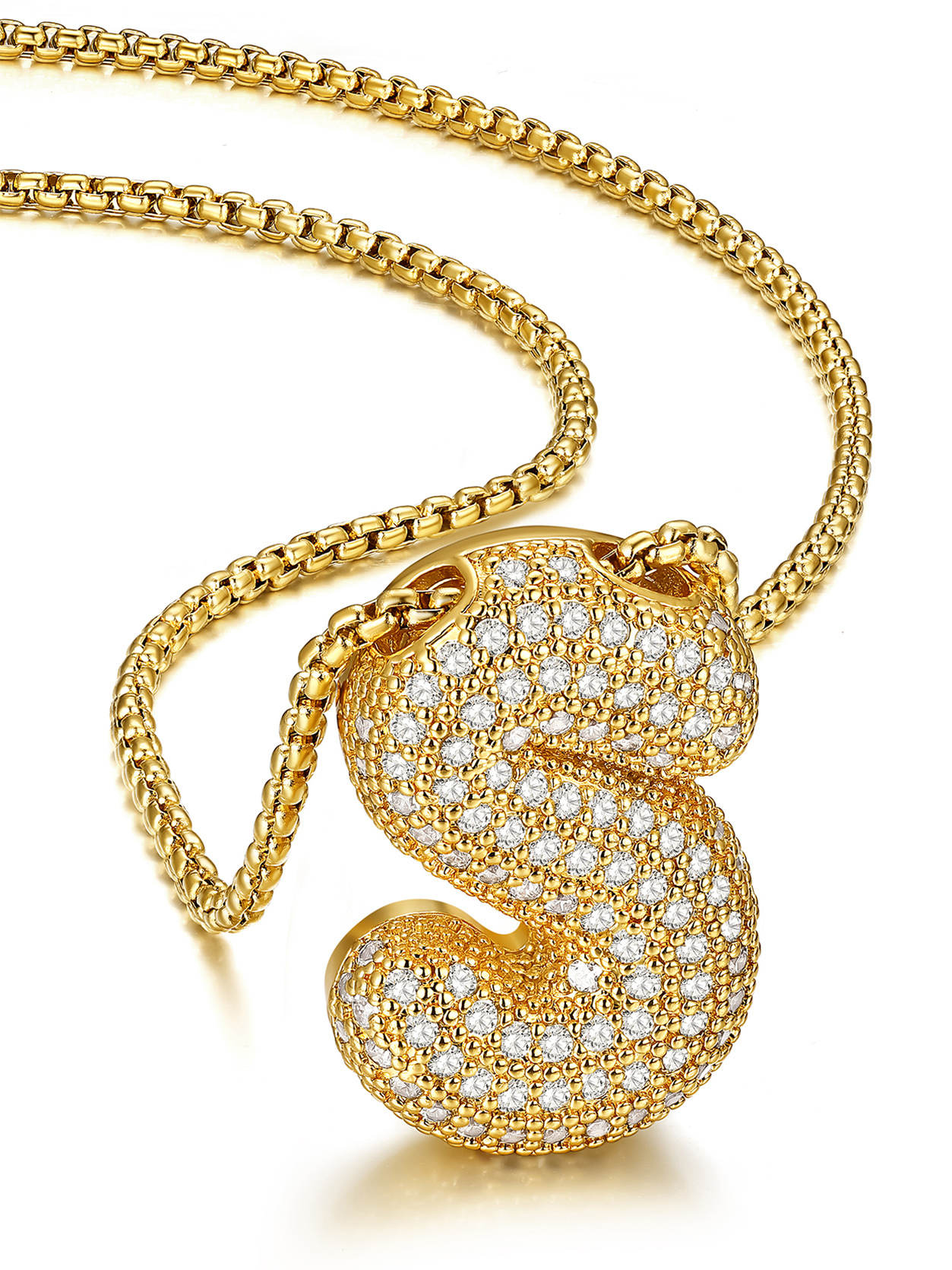 KeyStyle Initial Necklace for Women Shiny Gold Bubble Letter Necklace Alphabet Adjustable Personalized Jewelry Birthday Gift for Women