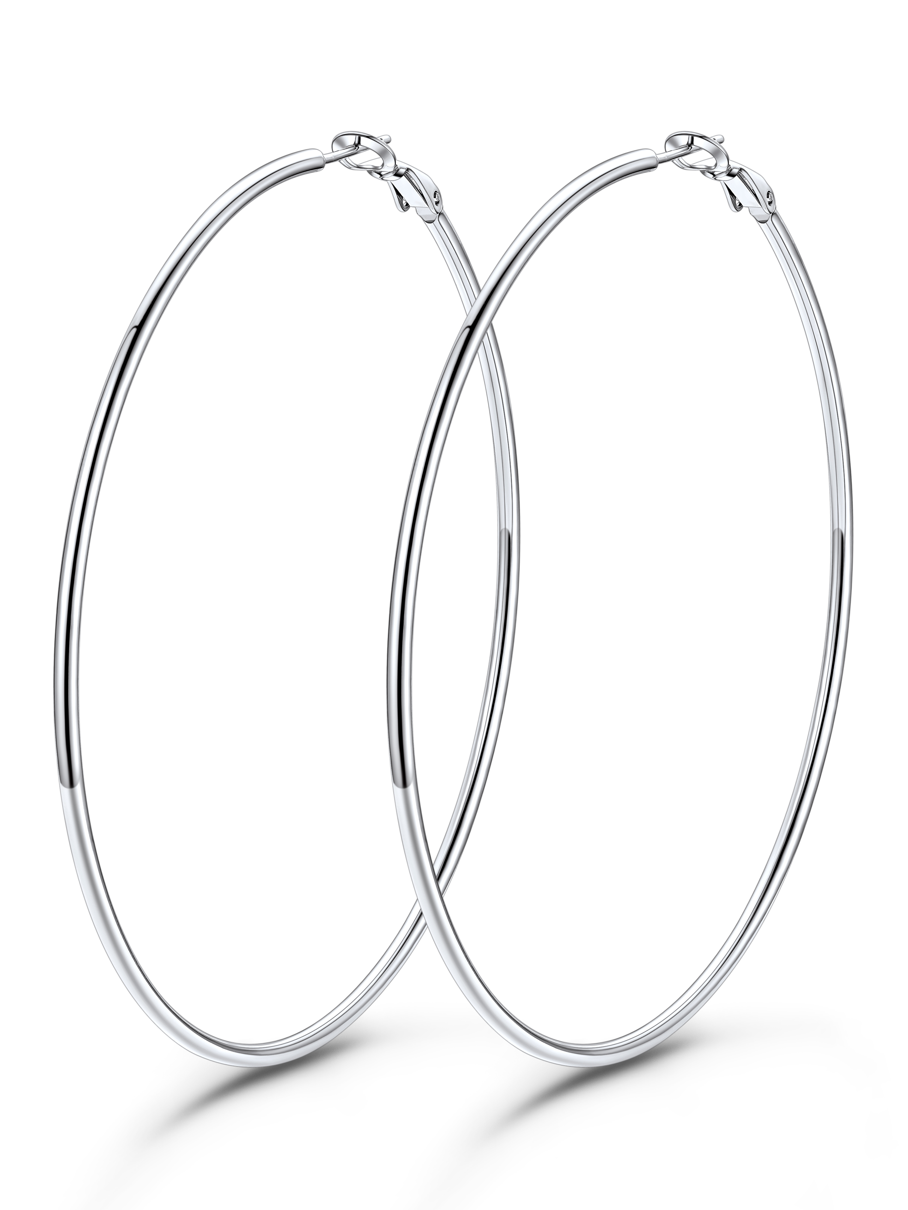 KeyStyle 70mm Hoop Earrings Large Stainless Steel Big Hoop Earrings for Women Lightweight Earrings Jewelry Everyday Gift for Women