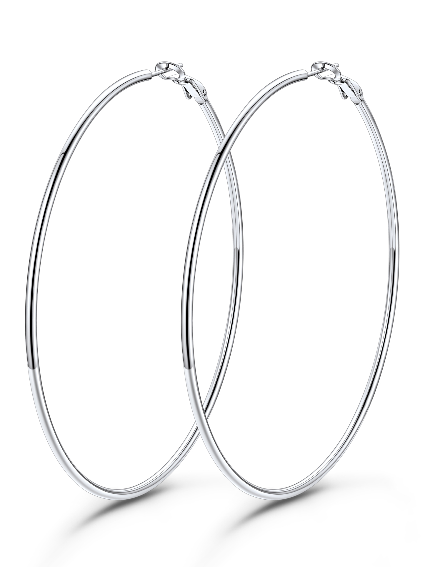KeyStyle 70mm Hoop Earrings Large Stainless Steel Big Hoop Earrings for Women Lightweight Earrings Jewelry Everyday Gift for Women