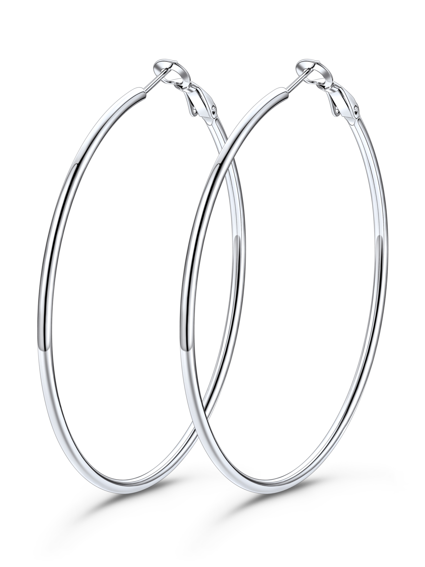 KeyStyle 70mm Hoop Earrings Large Stainless Steel Big Hoop Earrings for Women Lightweight Earrings Jewelry Everyday Gift for Women