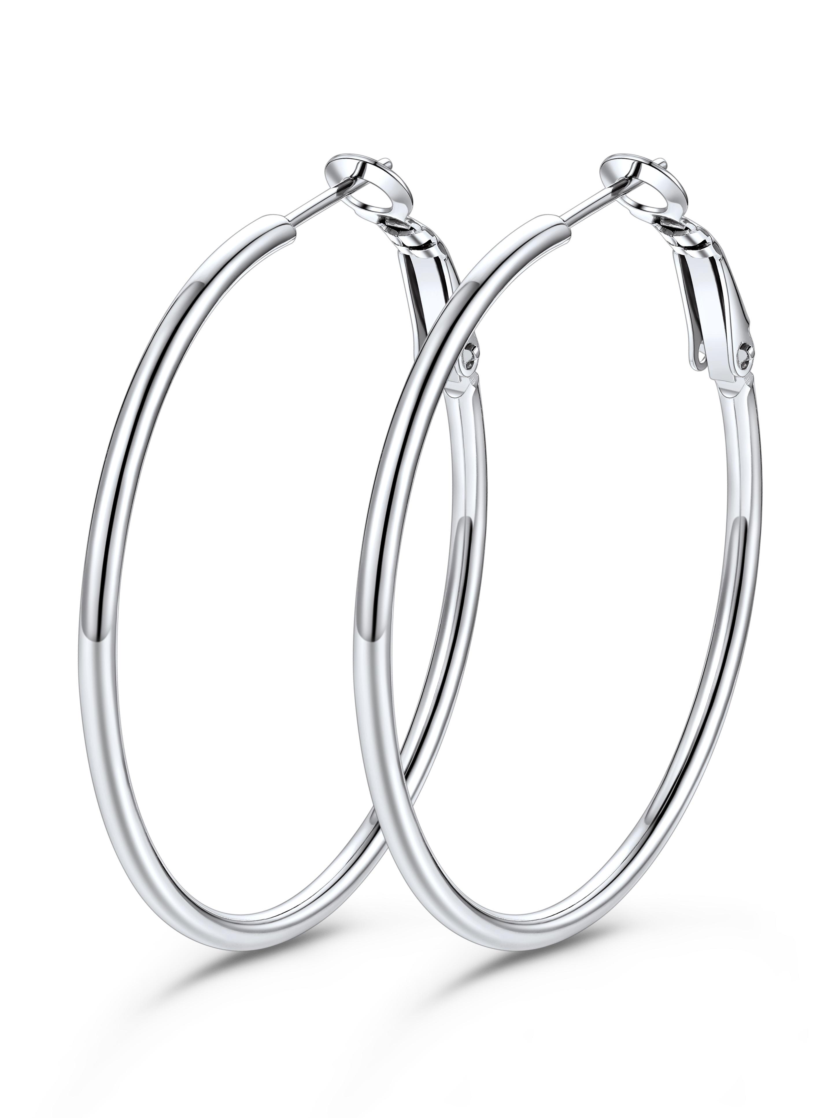 KeyStyle 70mm Hoop Earrings Large Stainless Steel Big Hoop Earrings for Women Lightweight Earrings Jewelry Everyday Gift for Women