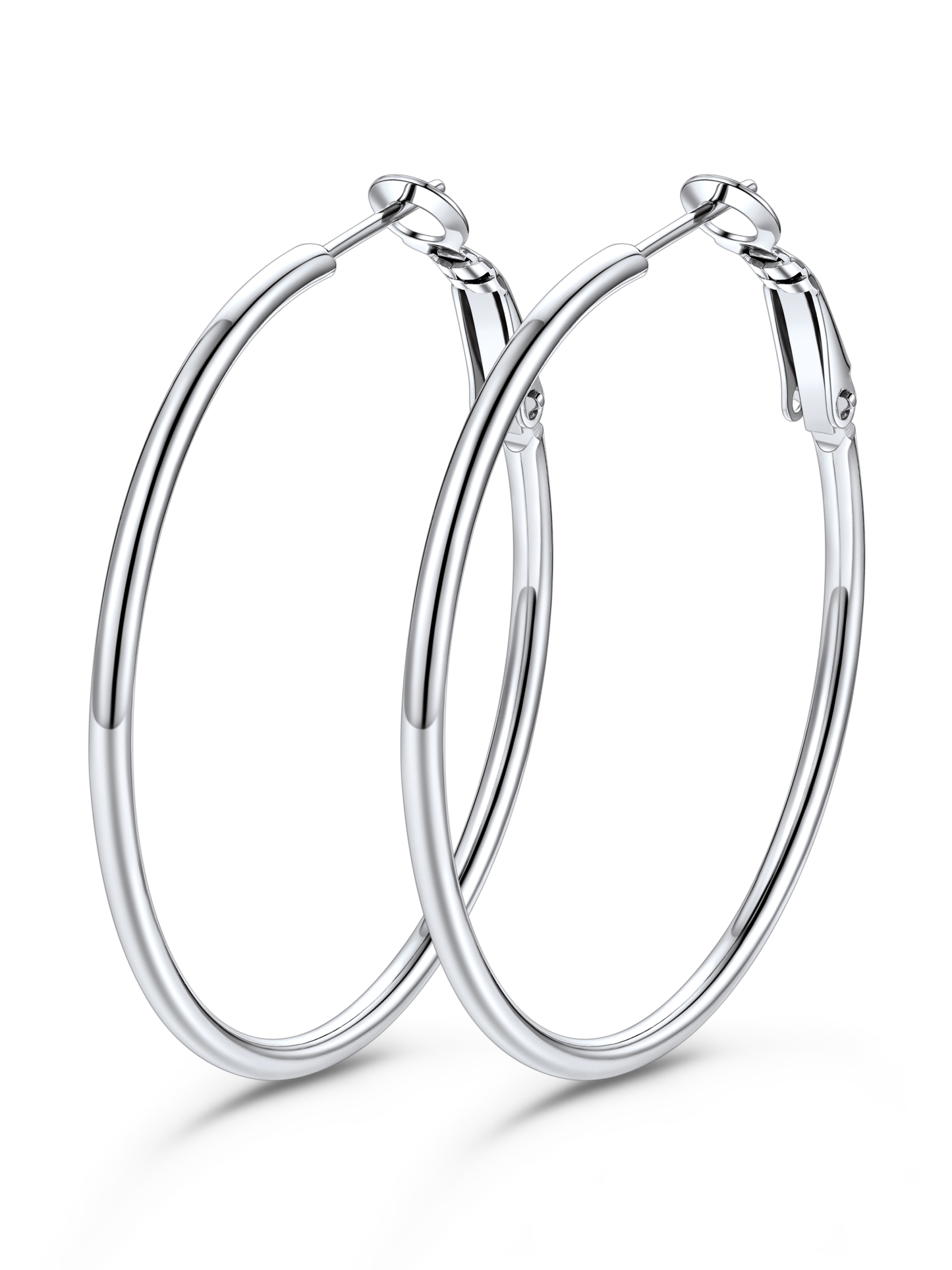 KeyStyle 70mm Hoop Earrings Large Stainless Steel Big Hoop Earrings for Women Lightweight Earrings Jewelry Everyday Gift for Women