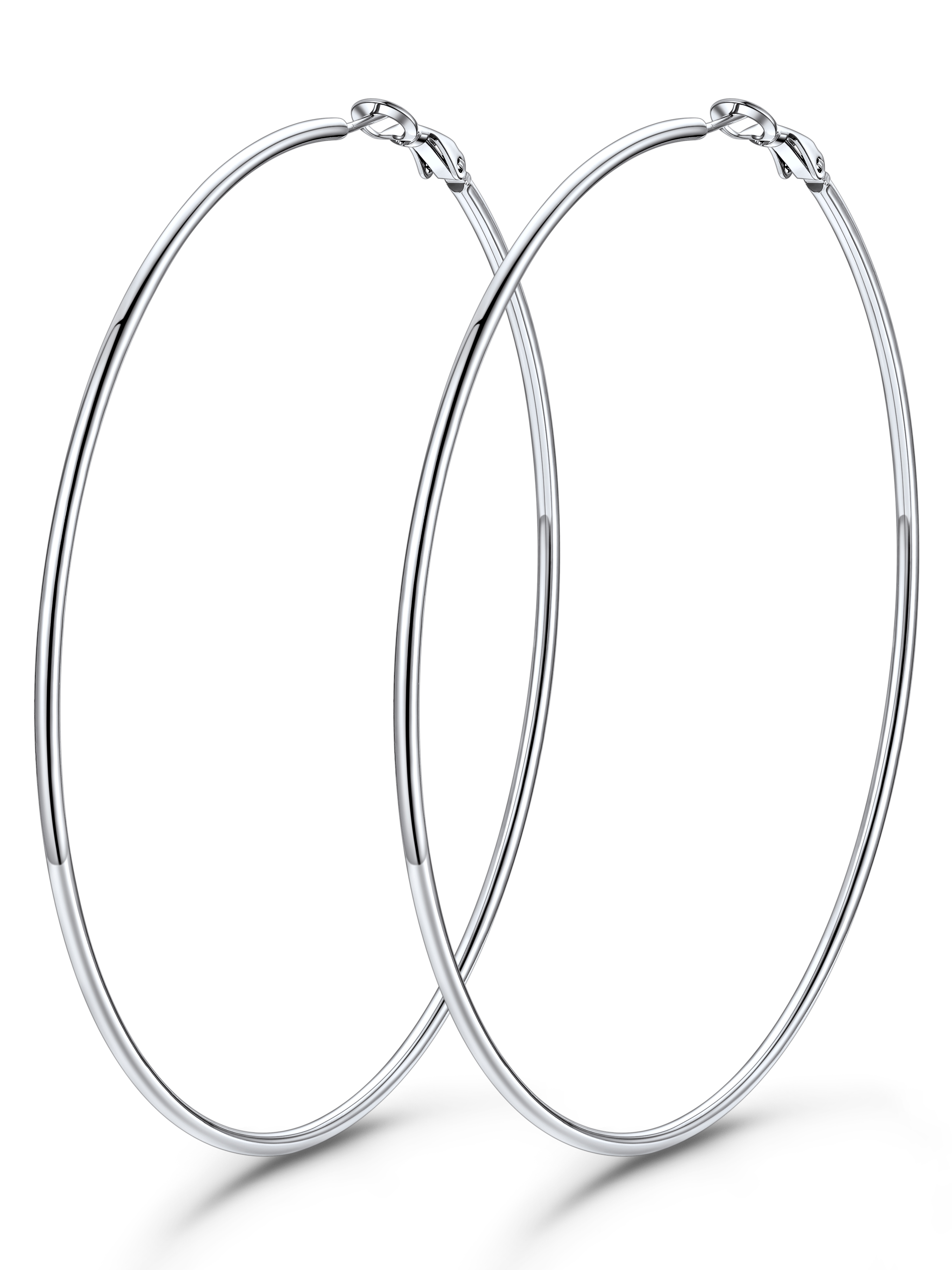 KeyStyle 70mm Hoop Earrings Large Stainless Steel Big Hoop Earrings for Women Lightweight Earrings Jewelry Everyday Gift for Women