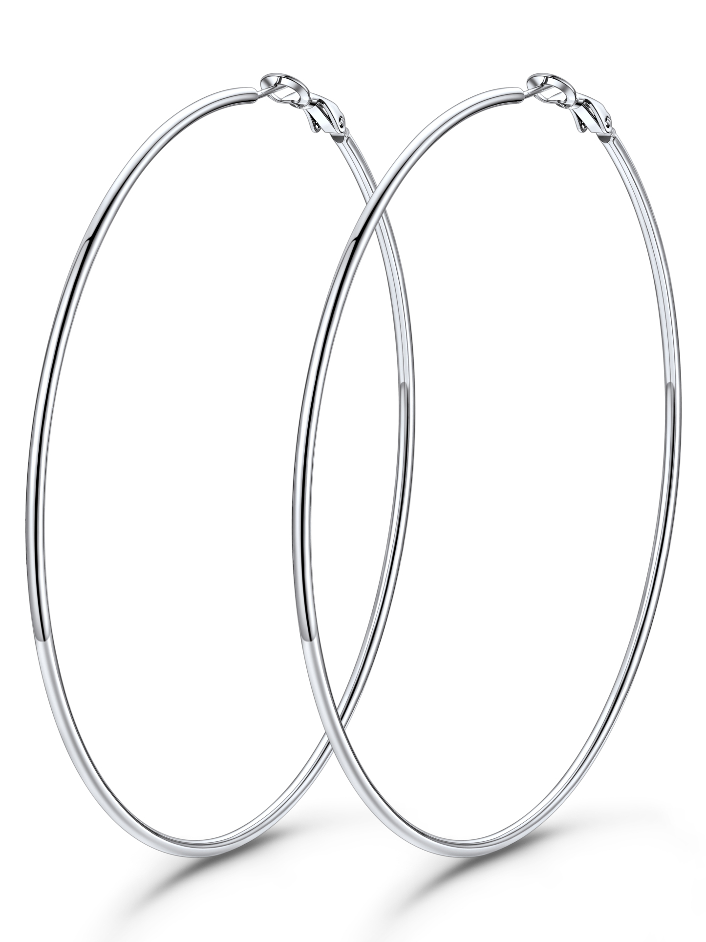 KeyStyle 70mm Hoop Earrings Large Stainless Steel Big Hoop Earrings for Women Lightweight Earrings Jewelry Everyday Gift for Women