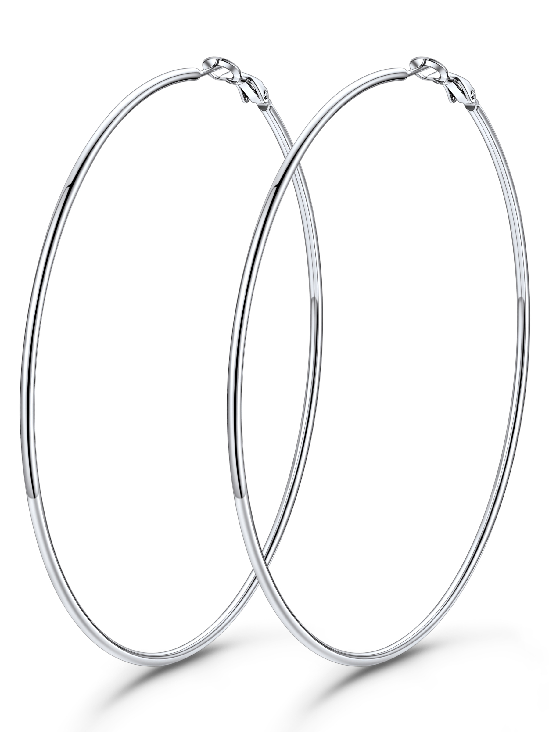 KeyStyle 70mm Hoop Earrings Large Stainless Steel Big Hoop Earrings for Women Lightweight Earrings Jewelry Everyday Gift for Women