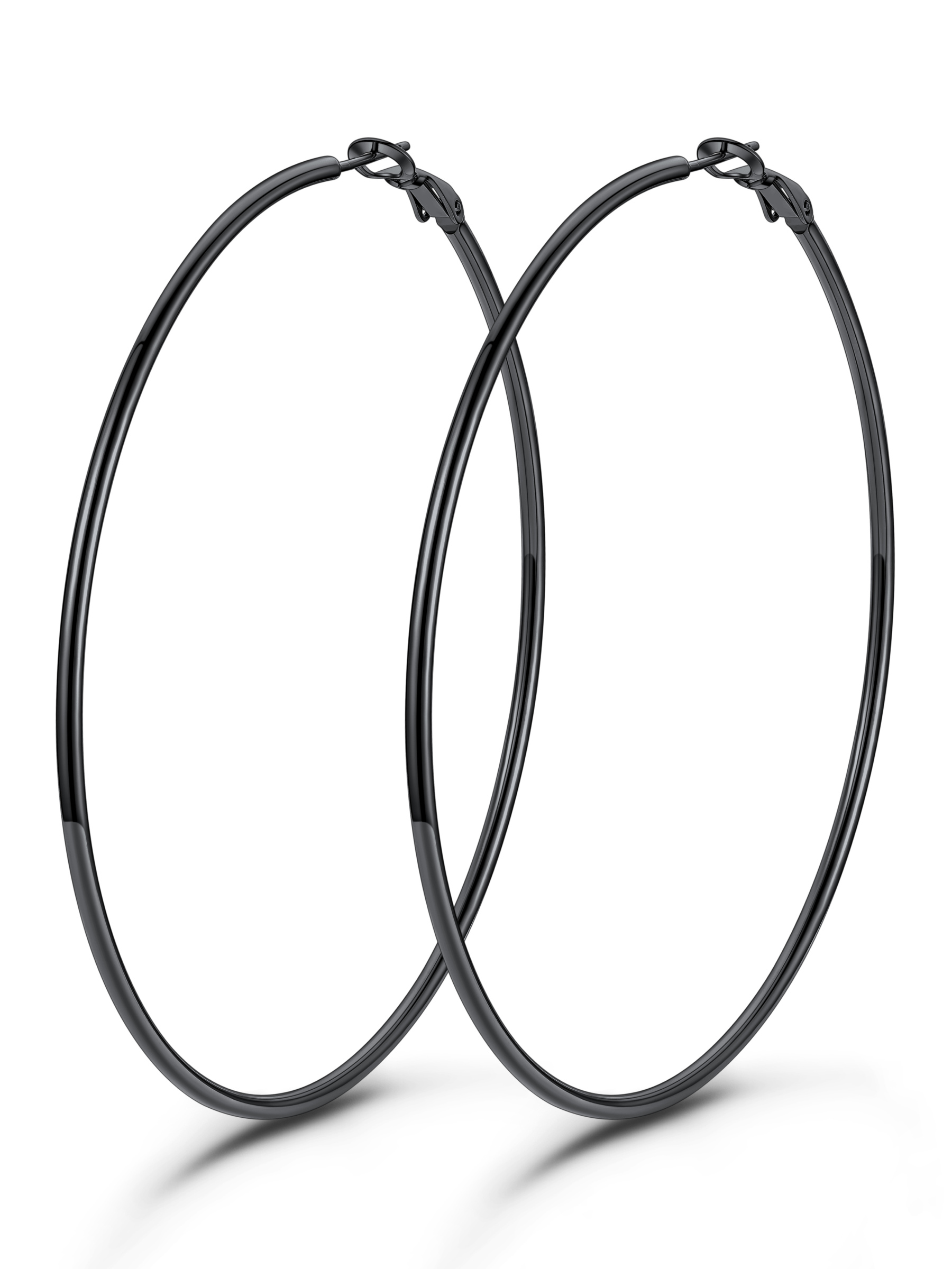 KeyStyle 70mm Hoop Earrings Large Stainless Steel Big Hoop Earrings for Women Lightweight Earrings Jewelry Everyday Gift for Women