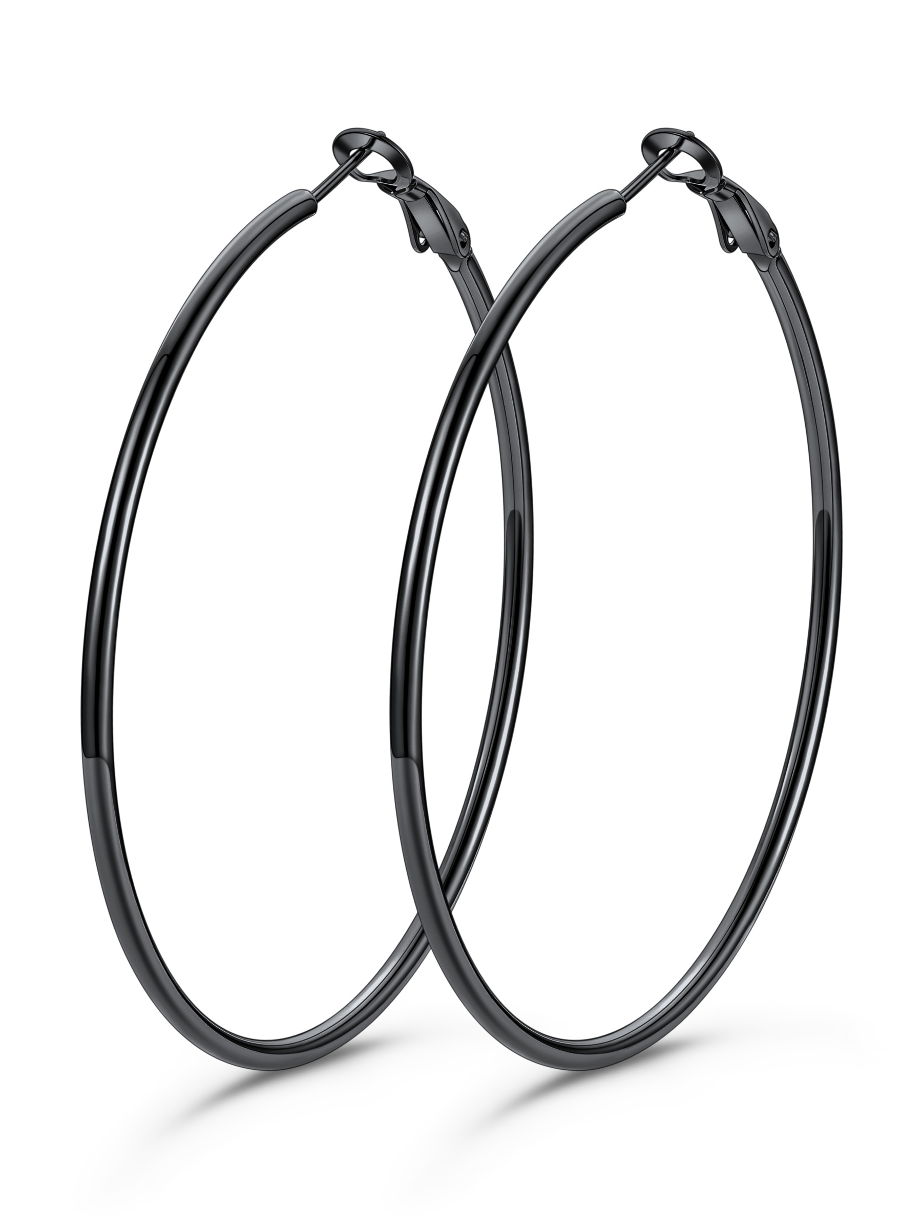 KeyStyle 70mm Hoop Earrings Large Stainless Steel Big Hoop Earrings for Women Lightweight Earrings Jewelry Everyday Gift for Women