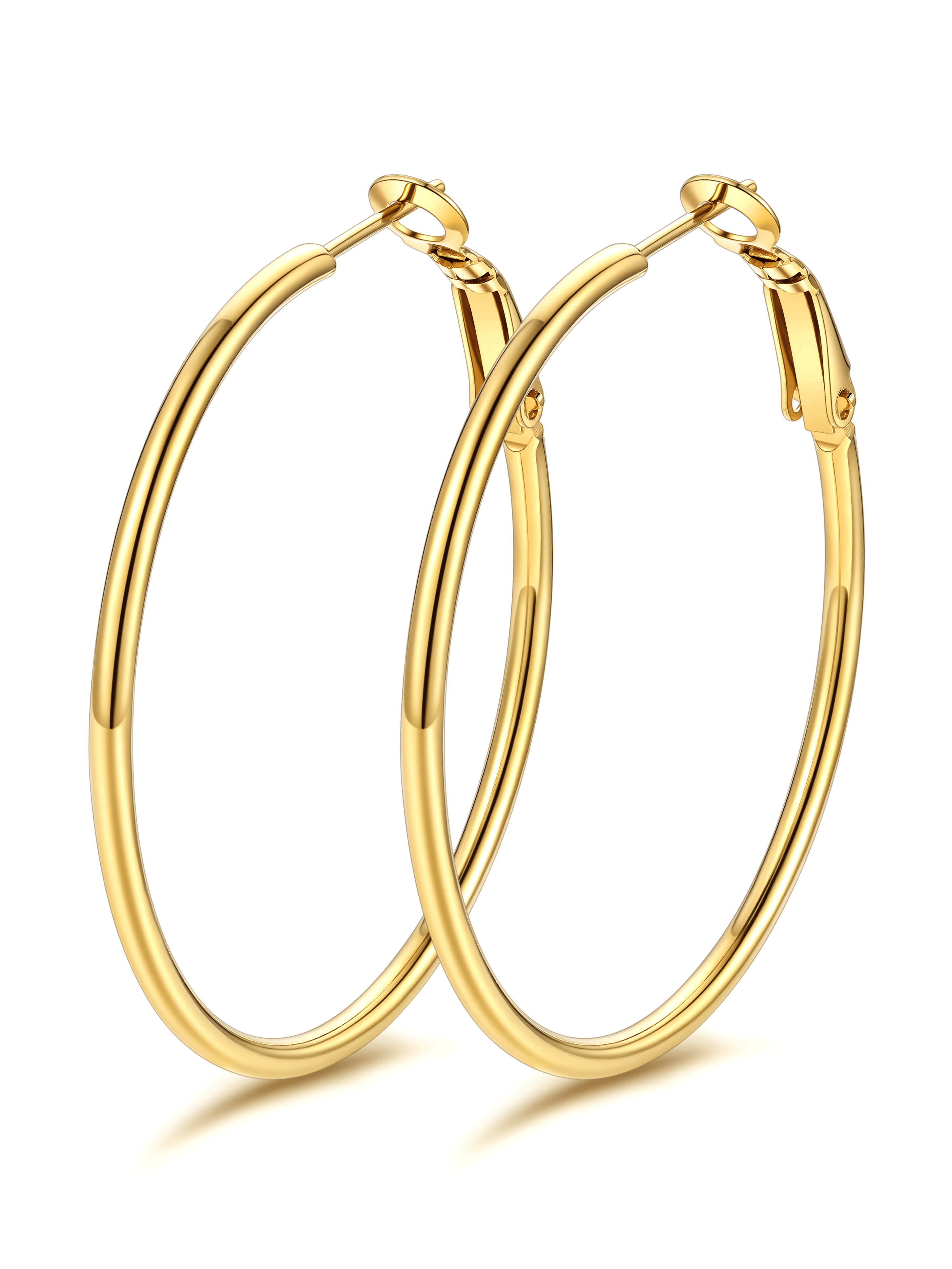 KeyStyle 70mm Hoop Earrings Large Stainless Steel Big Hoop Earrings for Women Lightweight Earrings Jewelry Everyday Gift for Women