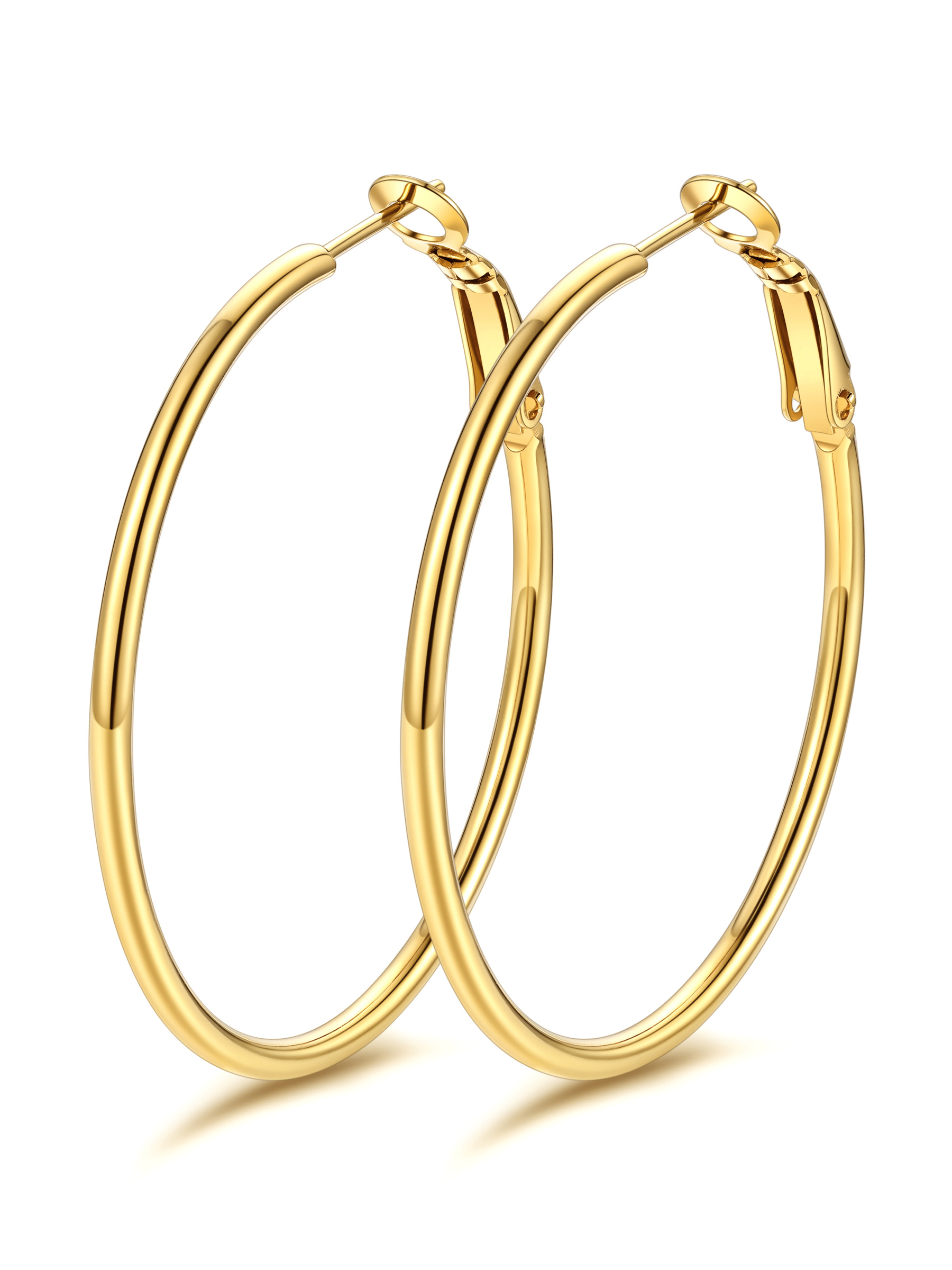 KeyStyle 70mm Hoop Earrings Large Stainless Steel Big Hoop Earrings for Women Lightweight Earrings Jewelry Everyday Gift for Women
