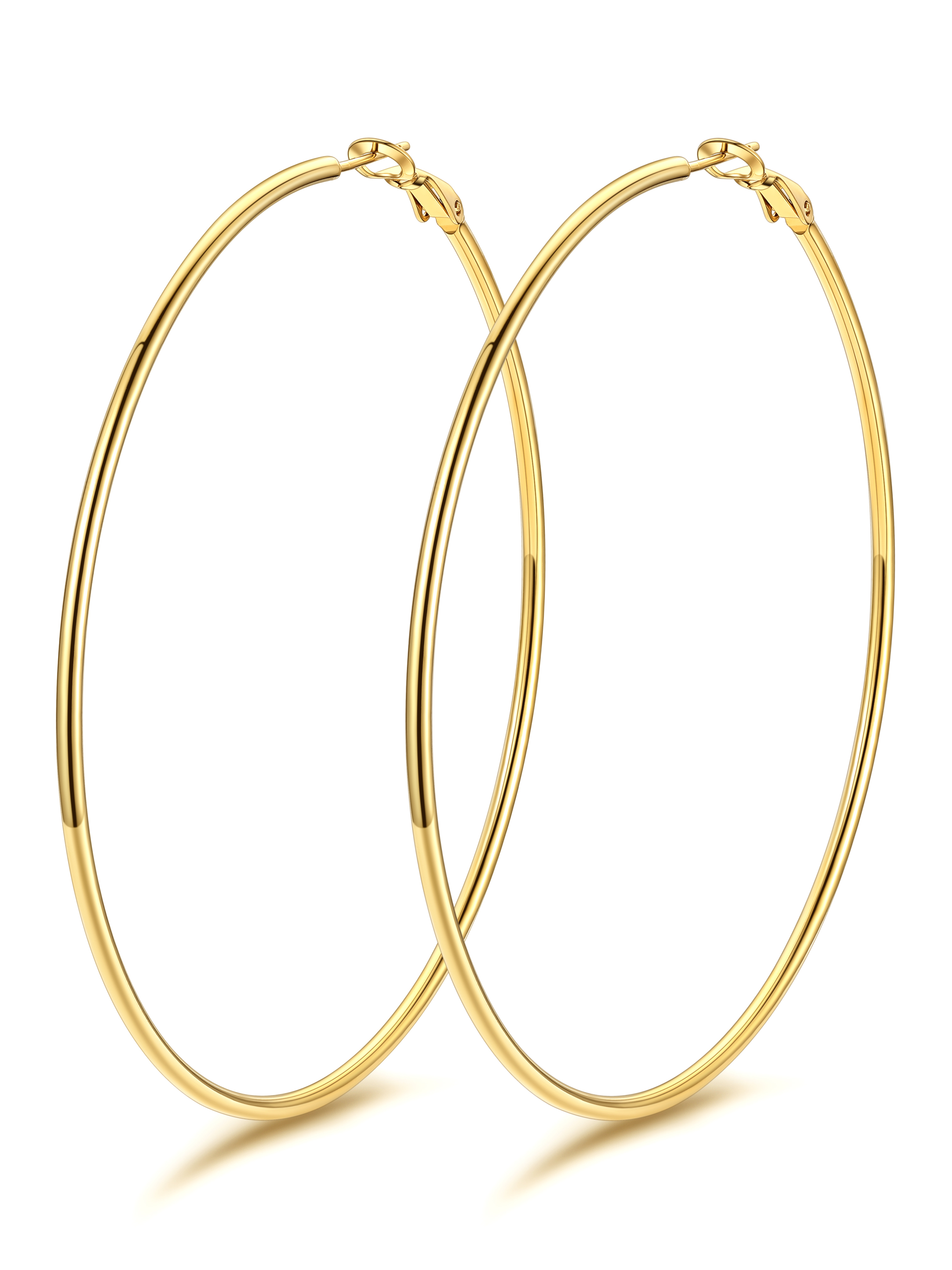 KeyStyle 70mm Hoop Earrings Large Stainless Steel Big Hoop Earrings for Women Lightweight Earrings Jewelry Everyday Gift for Women
