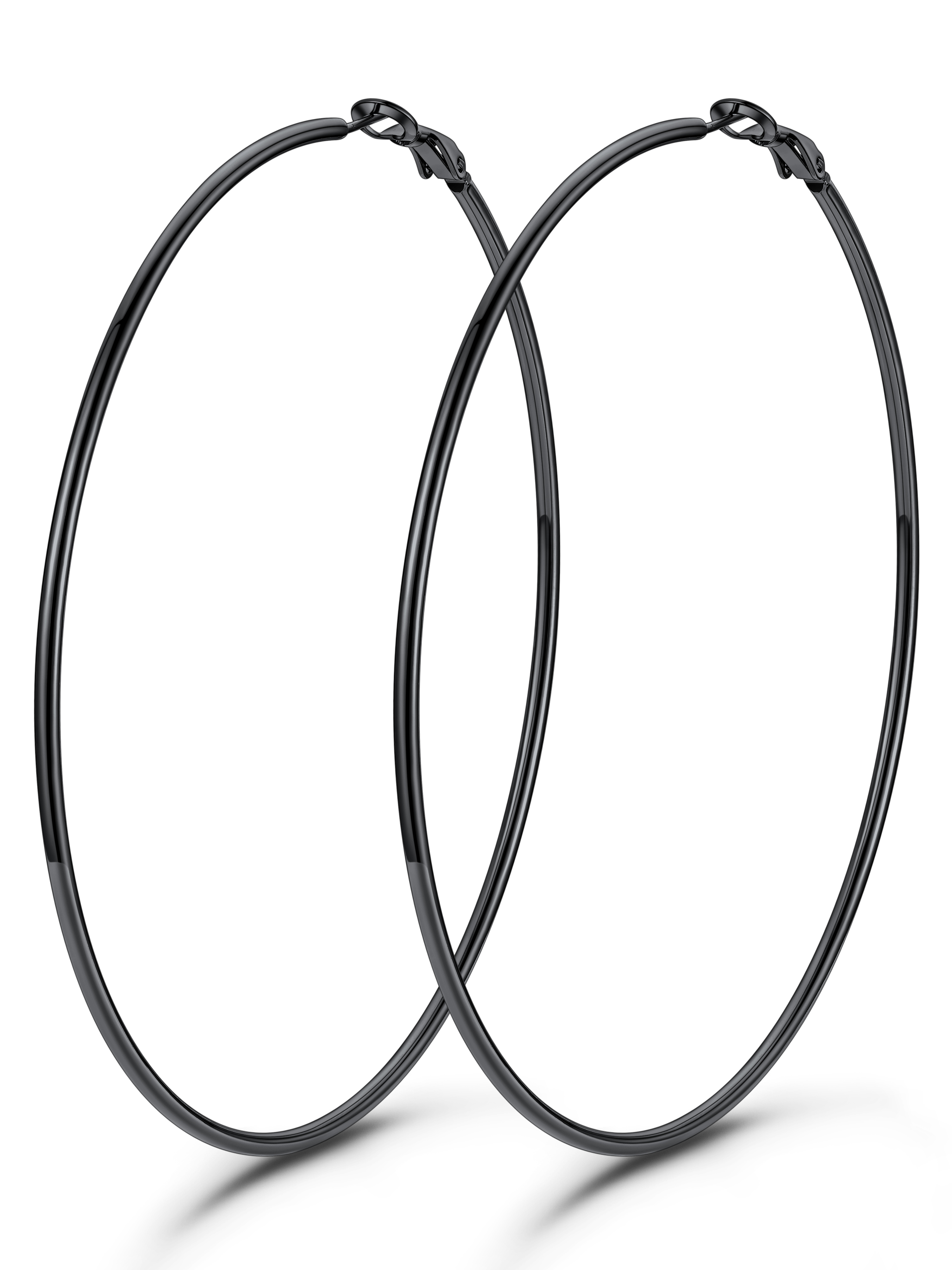 KeyStyle 70mm Hoop Earrings Large Stainless Steel Big Hoop Earrings for Women Lightweight Earrings Jewelry Everyday Gift for Women