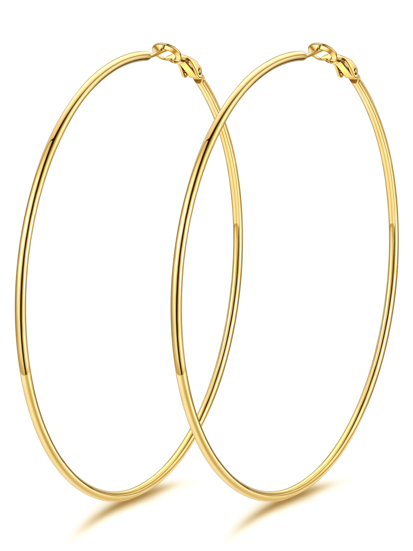 KeyStyle 70mm Hoop Earrings Large Stainless Steel Big Hoop Earrings for Women Lightweight Earrings Jewelry Everyday Gift for Women