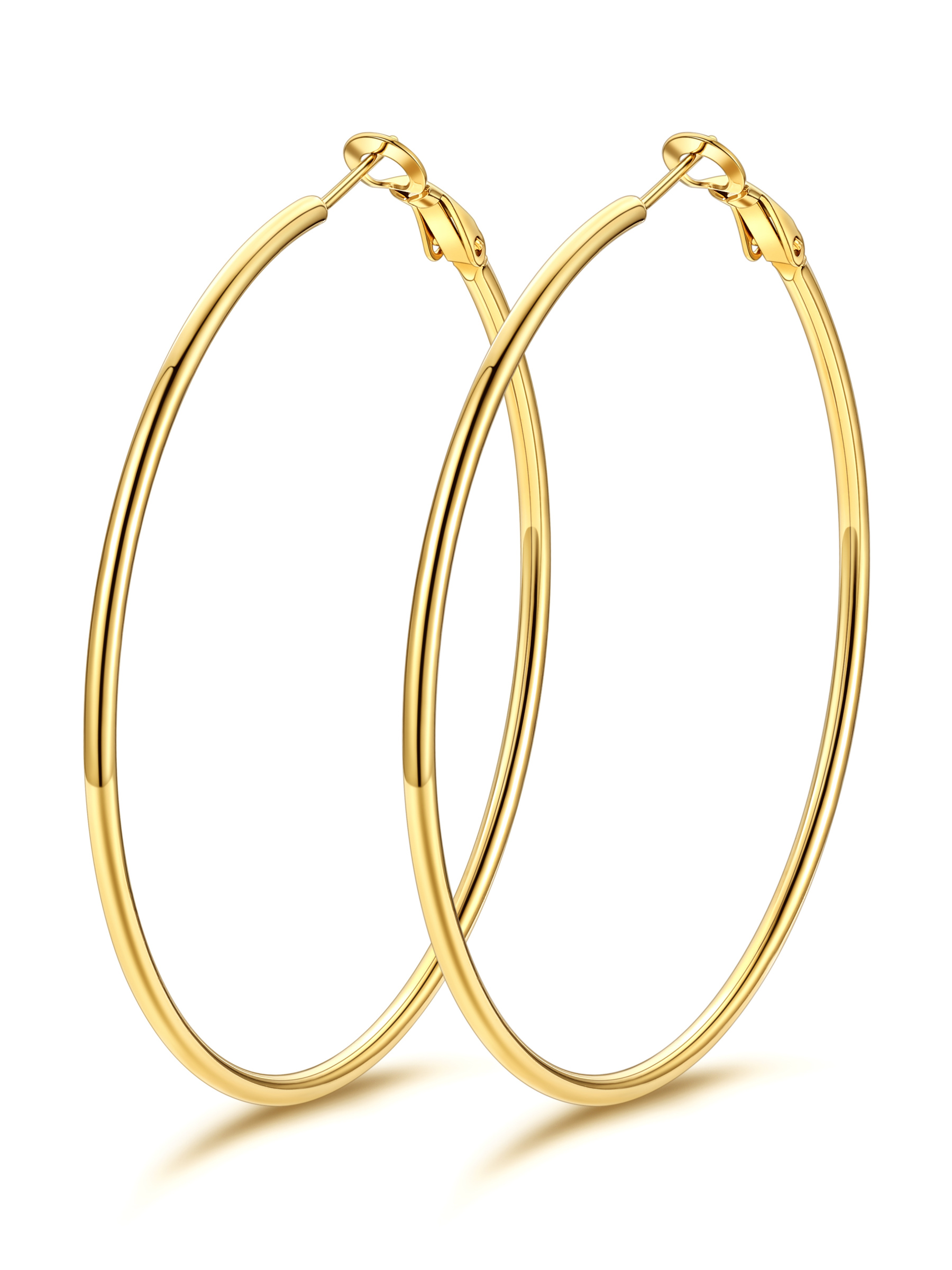 KeyStyle 70mm Hoop Earrings Large Stainless Steel Big Hoop Earrings for Women Lightweight Earrings Jewelry Everyday Gift for Women