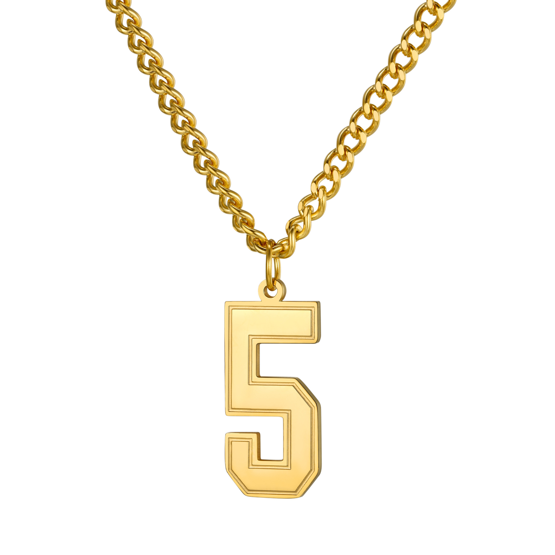 KeyStyle Number Necklace For Men Women Sport Number Chain Pendant Baseball Necklace for Athletes Jewelry Gift for Him, Number 0-9 Pendant