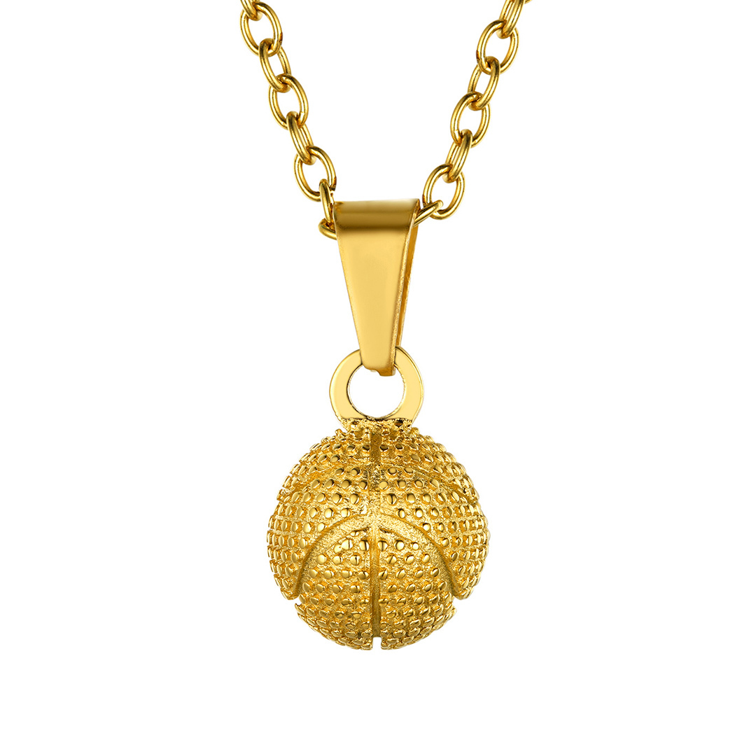 KeyStyle Football Pendant Necklaces for Men Stainless Steel Chain Necklaces for Athlete Sports Lover Necklace Valentine's Day Jewelry Gift for Husband