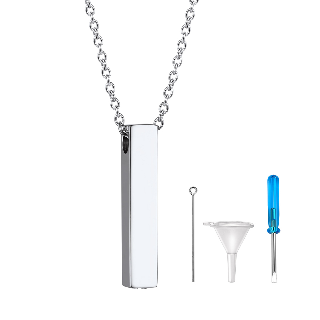 KeyStyle Urn Necklaces for Ashes Stainless Steel Pendant Necklaces for Women Memorial Jewelry for Ashes Holder Cube Keepsake Necklace