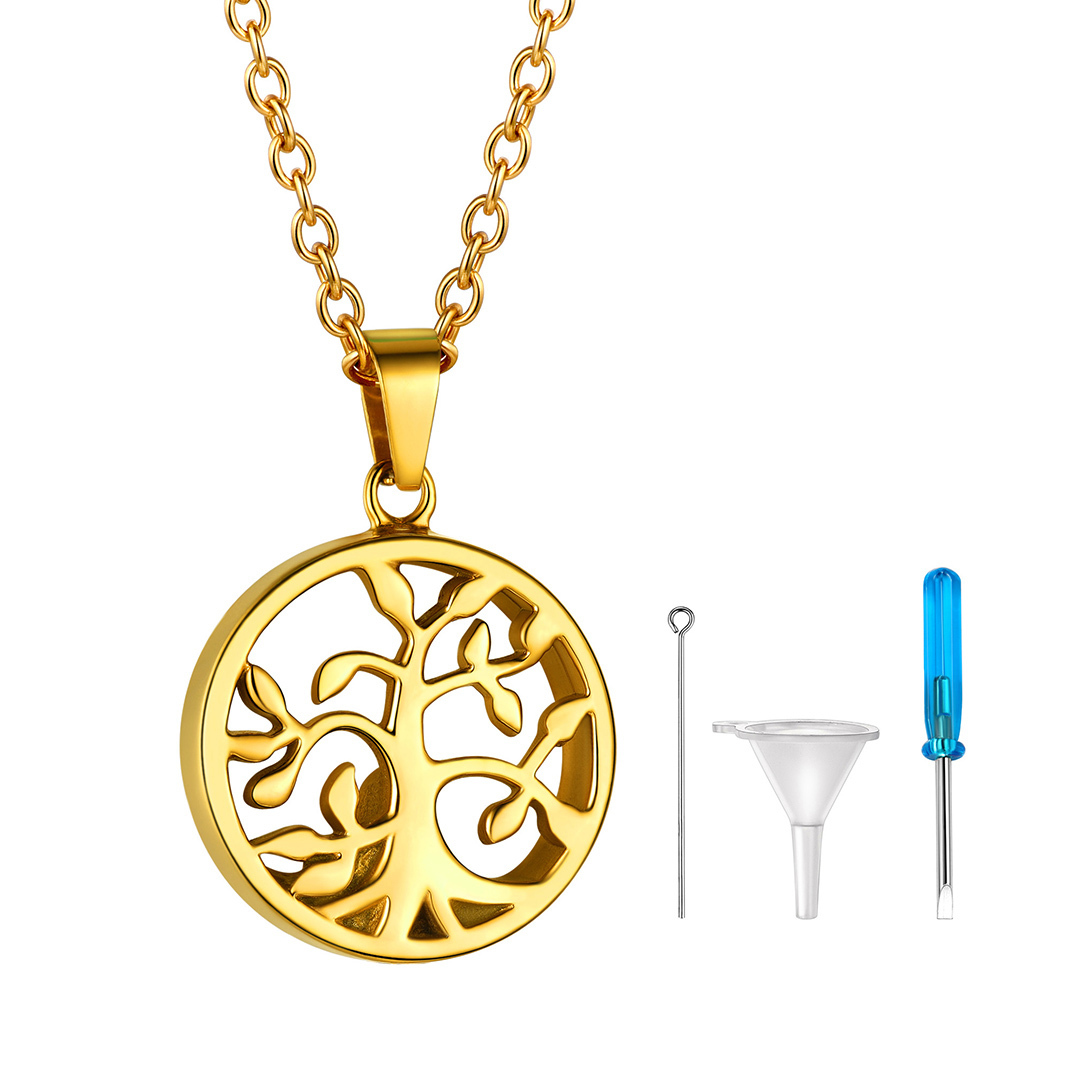 KeyStyle Urn Necklaces for Ashes Stainless Steel Pendant Necklaces for Women Memorial Jewelry for Ashes Holder Cube Keepsake Necklace