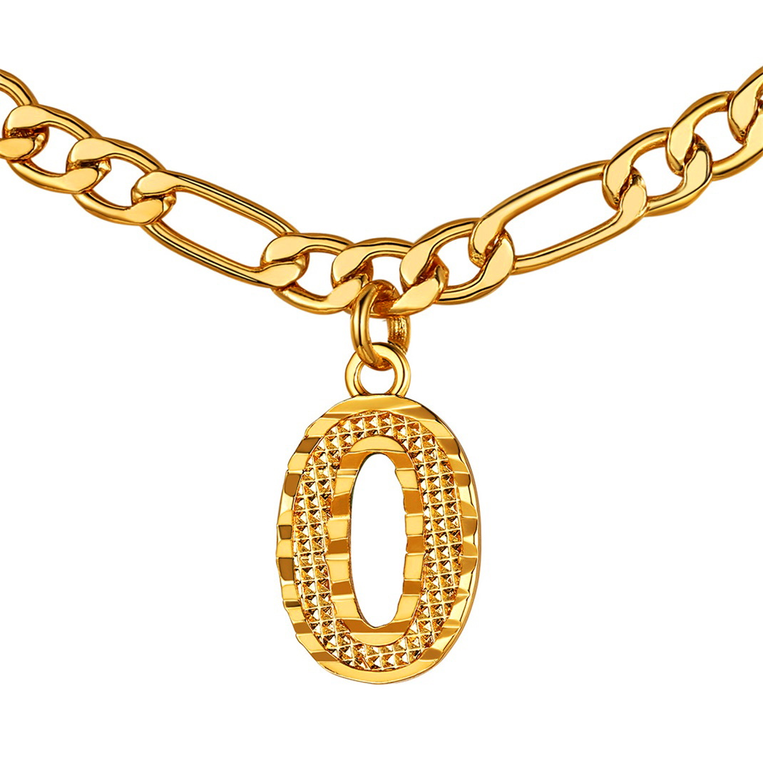 KeyStyle Initial Necklace for Women Gold Plated Figaro Chain Initial Pendant Necklace Alphabet Letter Choker Necklaces for Men & Women Birthday Gift for Her