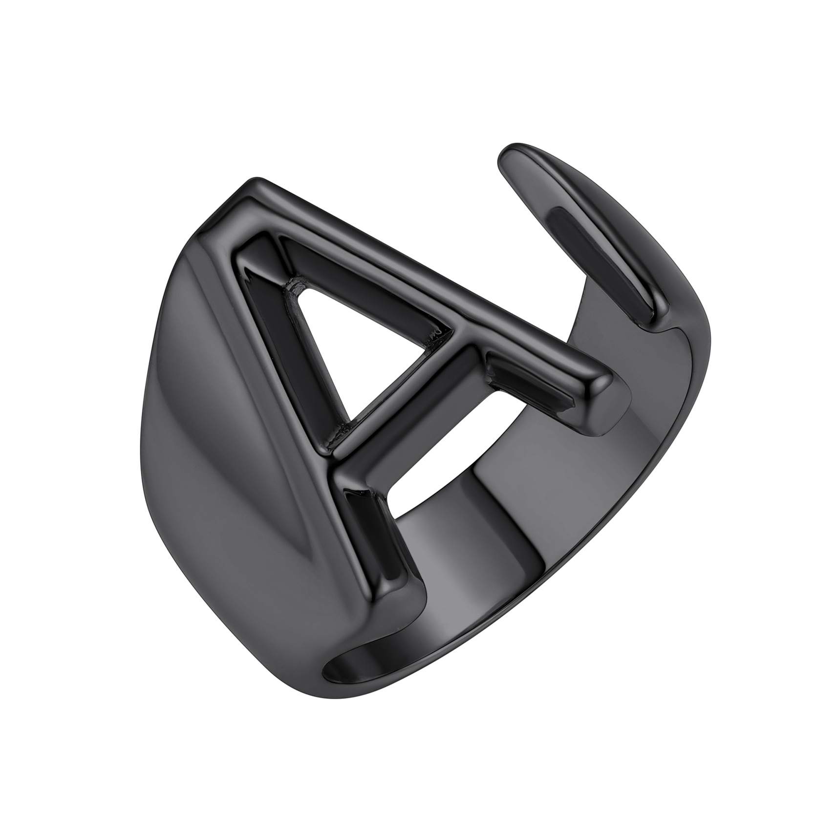 KeyStyle Gold Initial Ring for Women Alphabet Letter Ring Adjustable 14K Gold Plated Personalized Bold Statement Jewelry Stacking Ring Gifts for Her