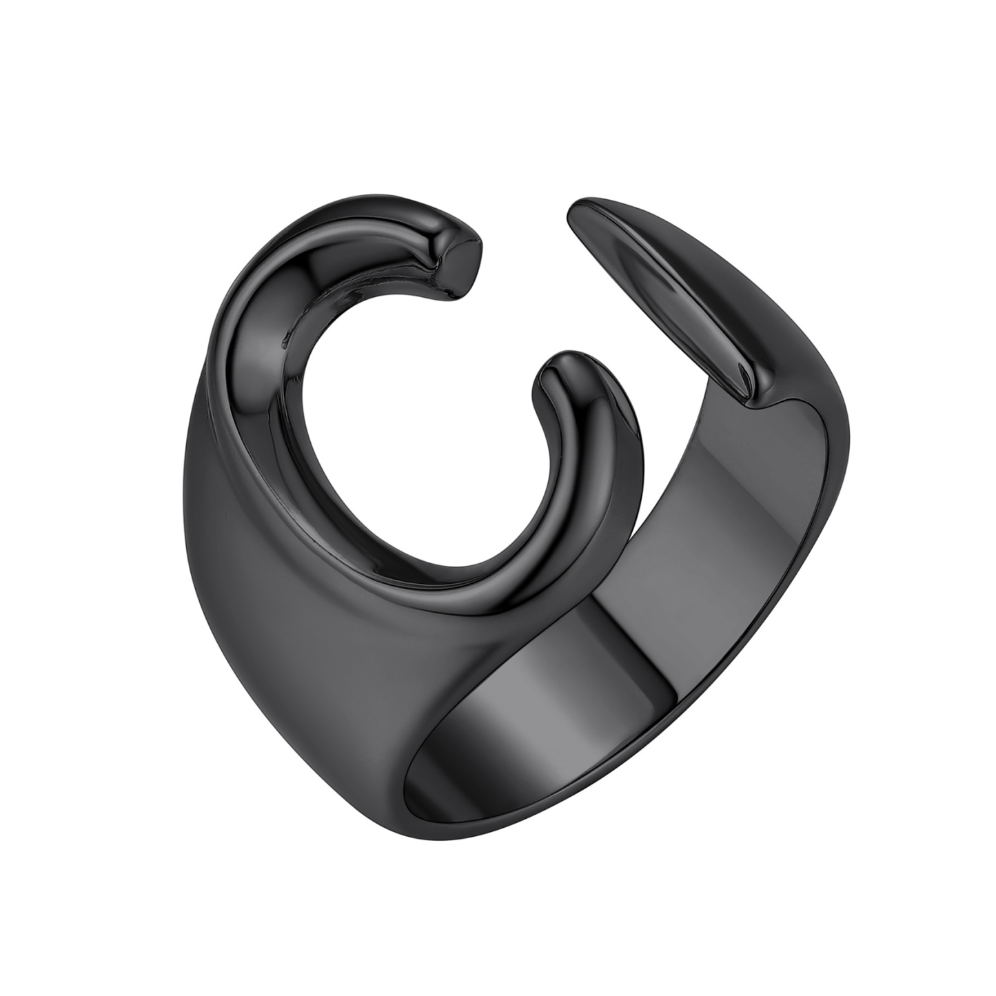 KeyStyle Gold Initial Ring for Women Alphabet Letter Ring Adjustable 14K Gold Plated Personalized Bold Statement Jewelry Stacking Ring Gifts for Her