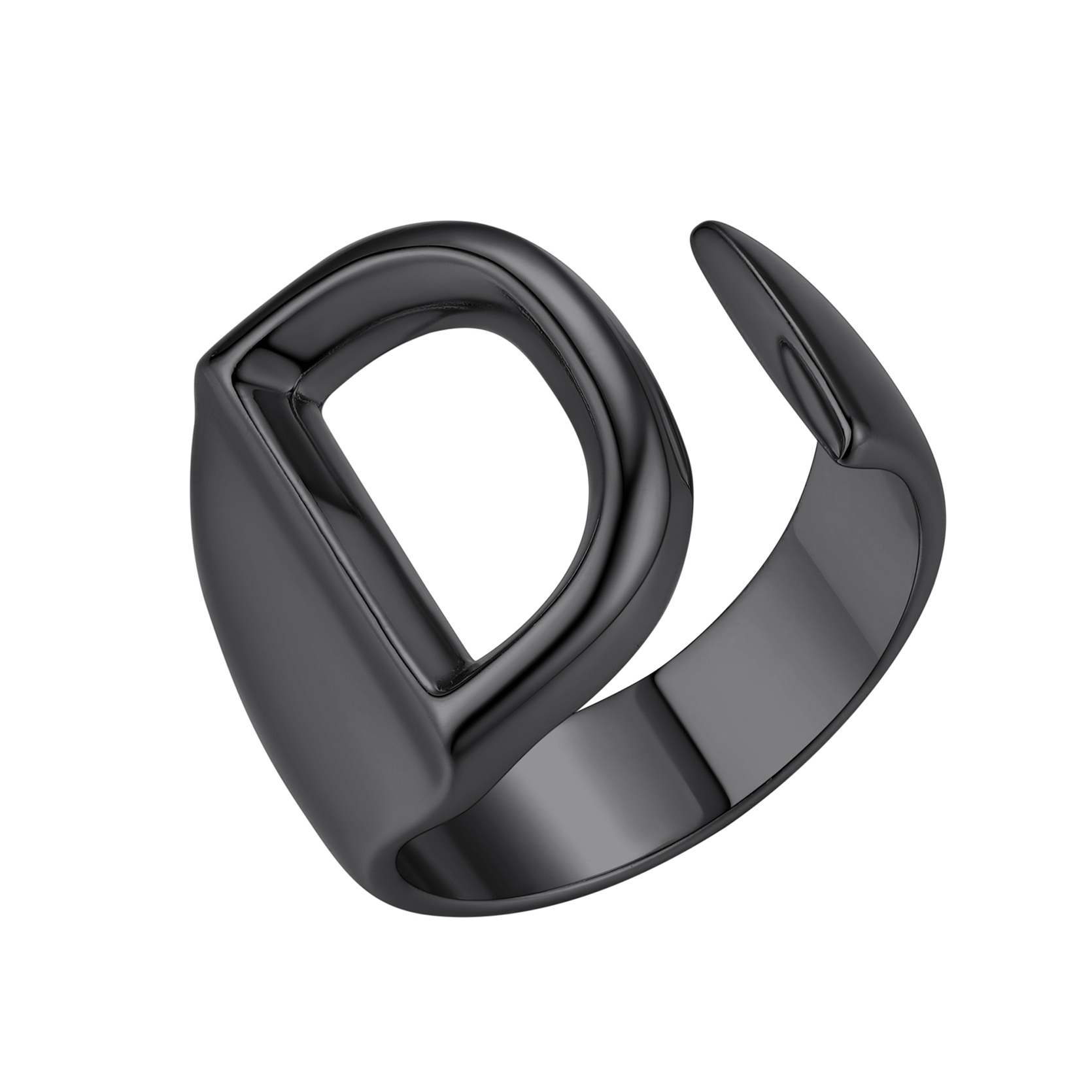 KeyStyle Gold Initial Ring for Women Alphabet Letter Ring Adjustable 14K Gold Plated Personalized Bold Statement Jewelry Stacking Ring Gifts for Her