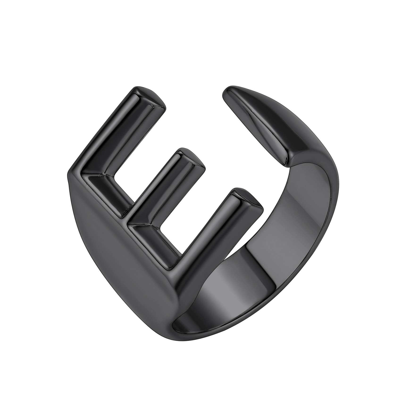 KeyStyle Gold Initial Ring for Women Alphabet Letter Ring Adjustable 14K Gold Plated Personalized Bold Statement Jewelry Stacking Ring Gifts for Her