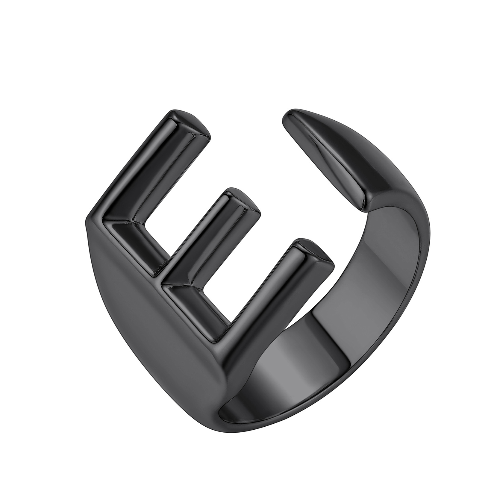 KeyStyle Gold Initial Ring for Women Alphabet Letter Ring Adjustable 14K Gold Plated Personalized Bold Statement Jewelry Stacking Ring Gifts for Her