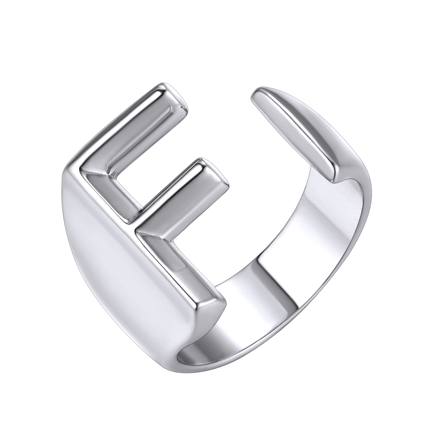 KeyStyle Gold Initial Ring for Women Alphabet Letter Ring Adjustable 14K Gold Plated Personalized Bold Statement Jewelry Stacking Ring Gifts for Her