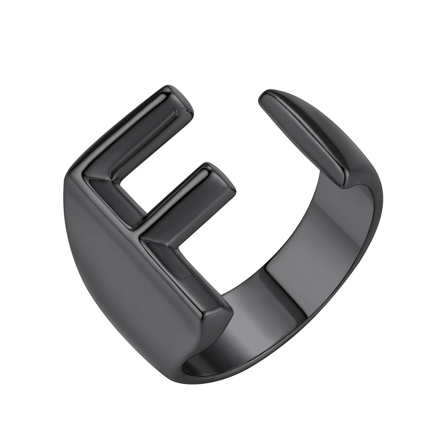 KeyStyle Gold Initial Ring for Women Alphabet Letter Ring Adjustable 14K Gold Plated Personalized Bold Statement Jewelry Stacking Ring Gifts for Her