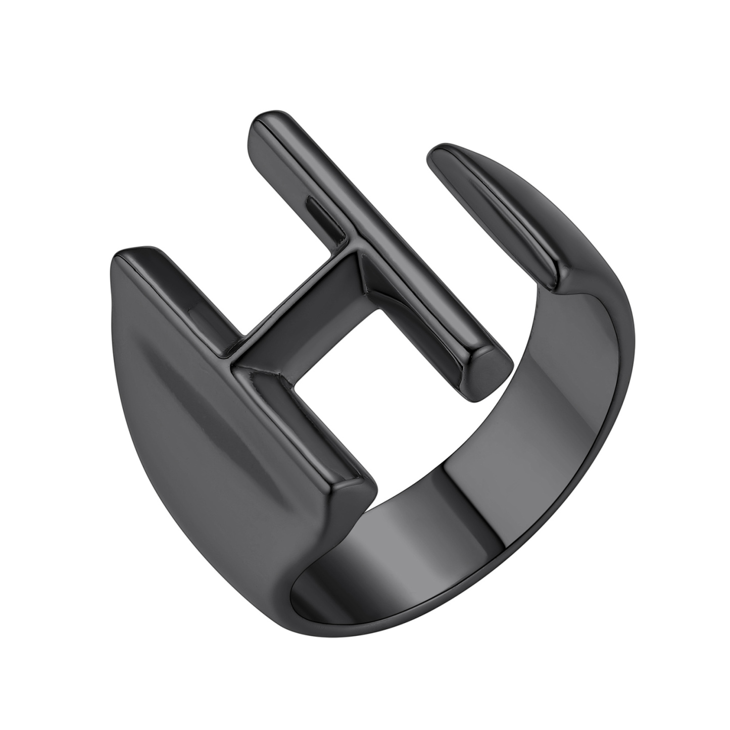 KeyStyle Gold Initial Ring for Women Alphabet Letter Ring Adjustable 14K Gold Plated Personalized Bold Statement Jewelry Stacking Ring Gifts for Her