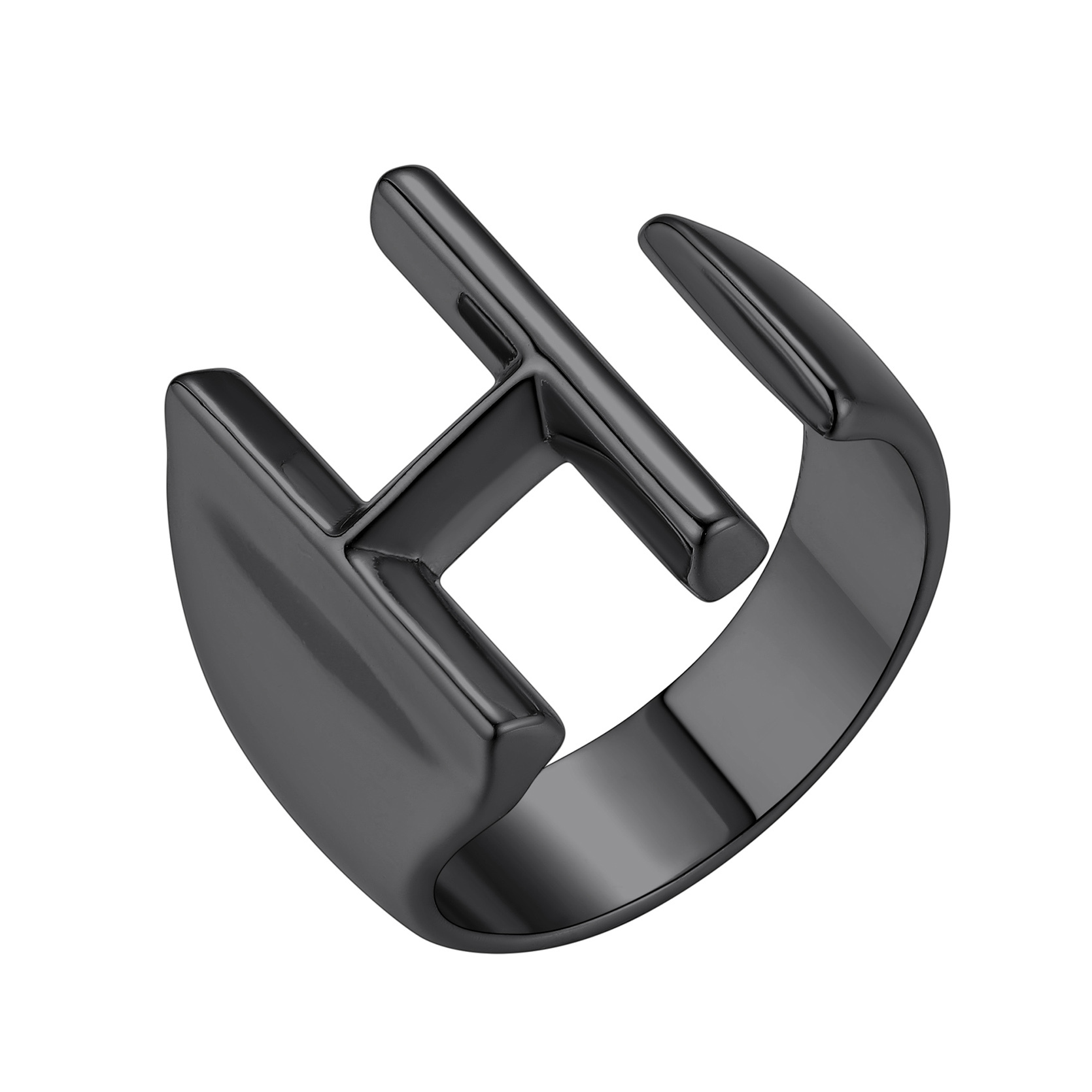 KeyStyle Gold Initial Ring for Women Alphabet Letter Ring Adjustable 14K Gold Plated Personalized Bold Statement Jewelry Stacking Ring Gifts for Her