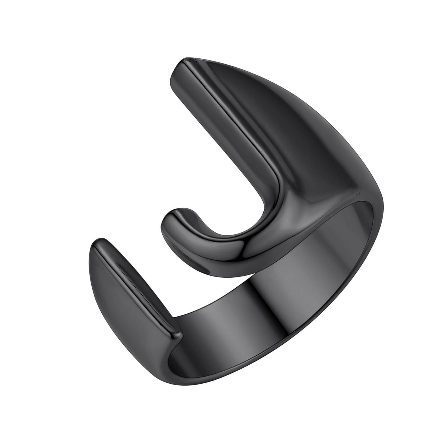 KeyStyle Gold Initial Ring for Women Alphabet Letter Ring Adjustable 14K Gold Plated Personalized Bold Statement Jewelry Stacking Ring Gifts for Her