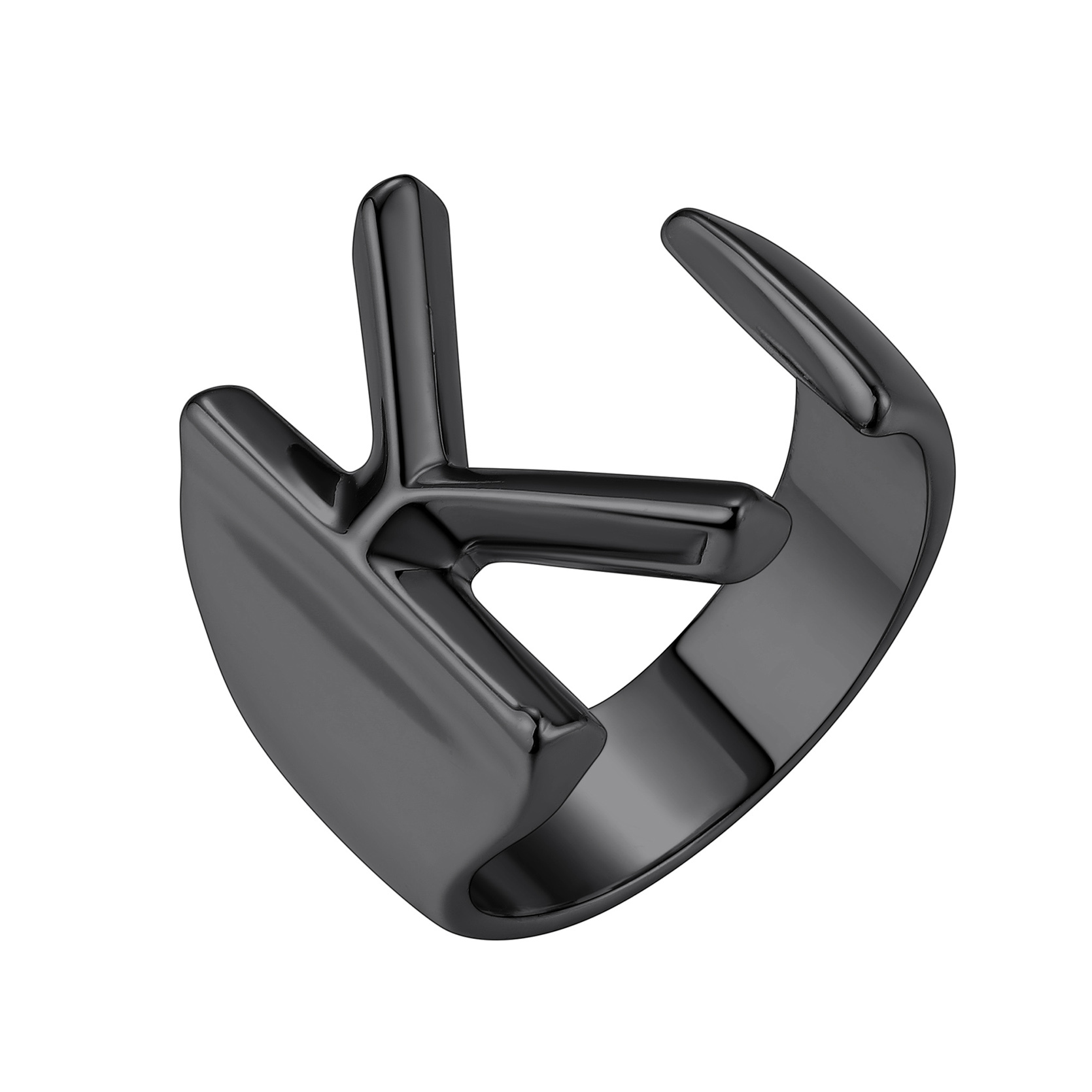 KeyStyle Gold Initial Ring for Women Alphabet Letter Ring Adjustable 14K Gold Plated Personalized Bold Statement Jewelry Stacking Ring Gifts for Her