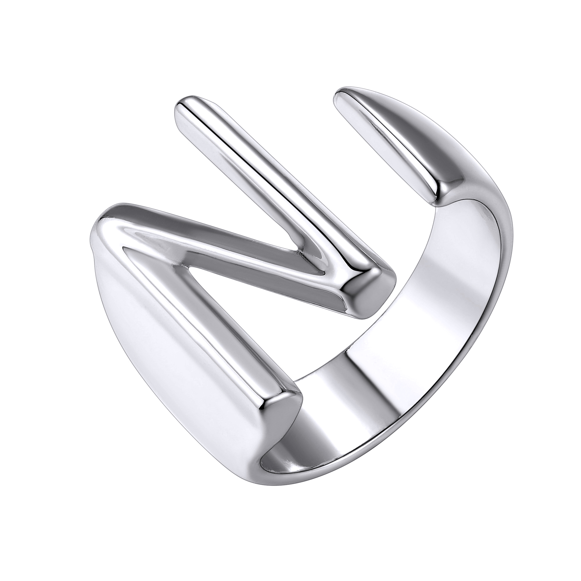 KeyStyle Gold Initial Ring for Women Alphabet Letter Ring Adjustable 14K Gold Plated Personalized Bold Statement Jewelry Stacking Ring Gifts for Her