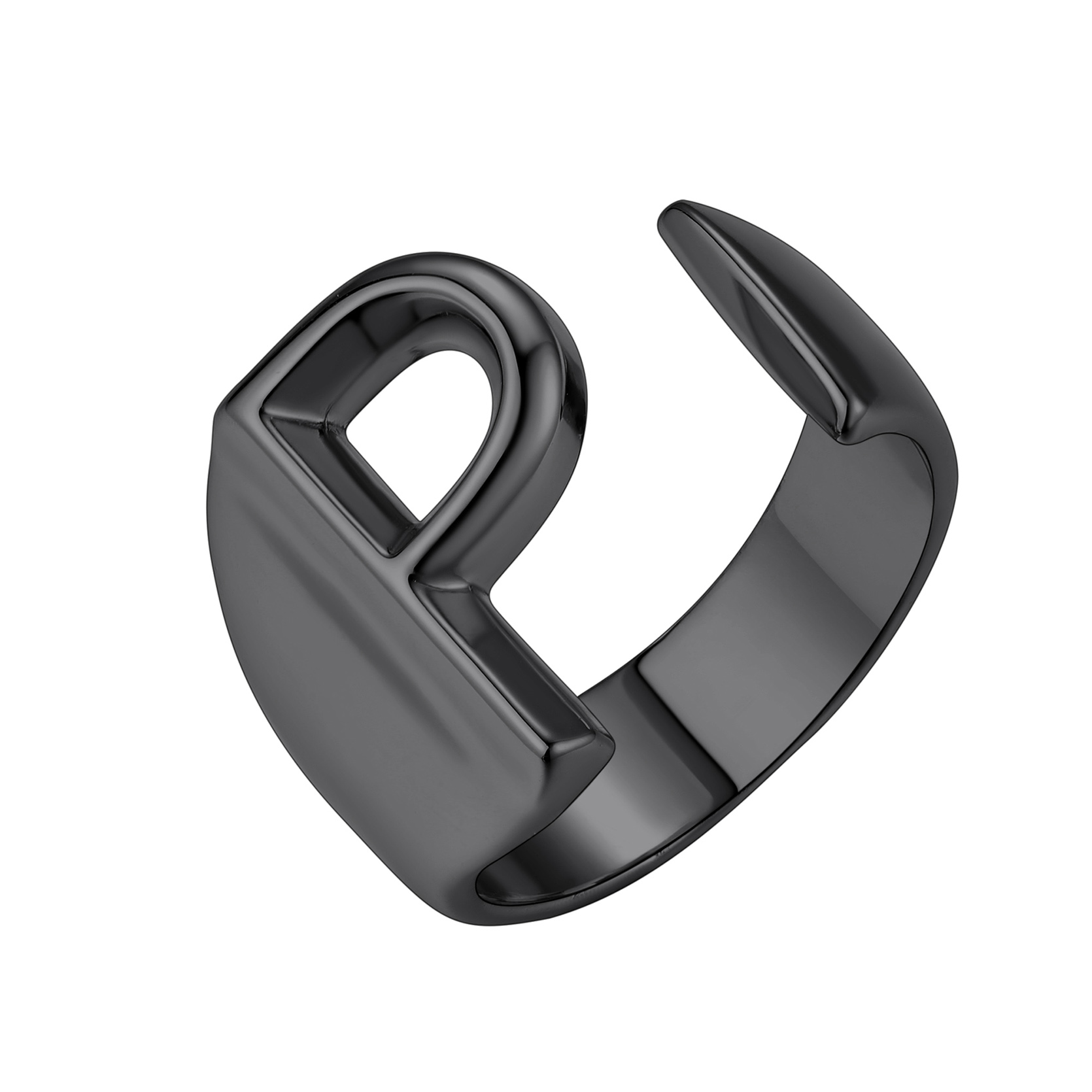 KeyStyle Gold Initial Ring for Women Alphabet Letter Ring Adjustable 14K Gold Plated Personalized Bold Statement Jewelry Stacking Ring Gifts for Her