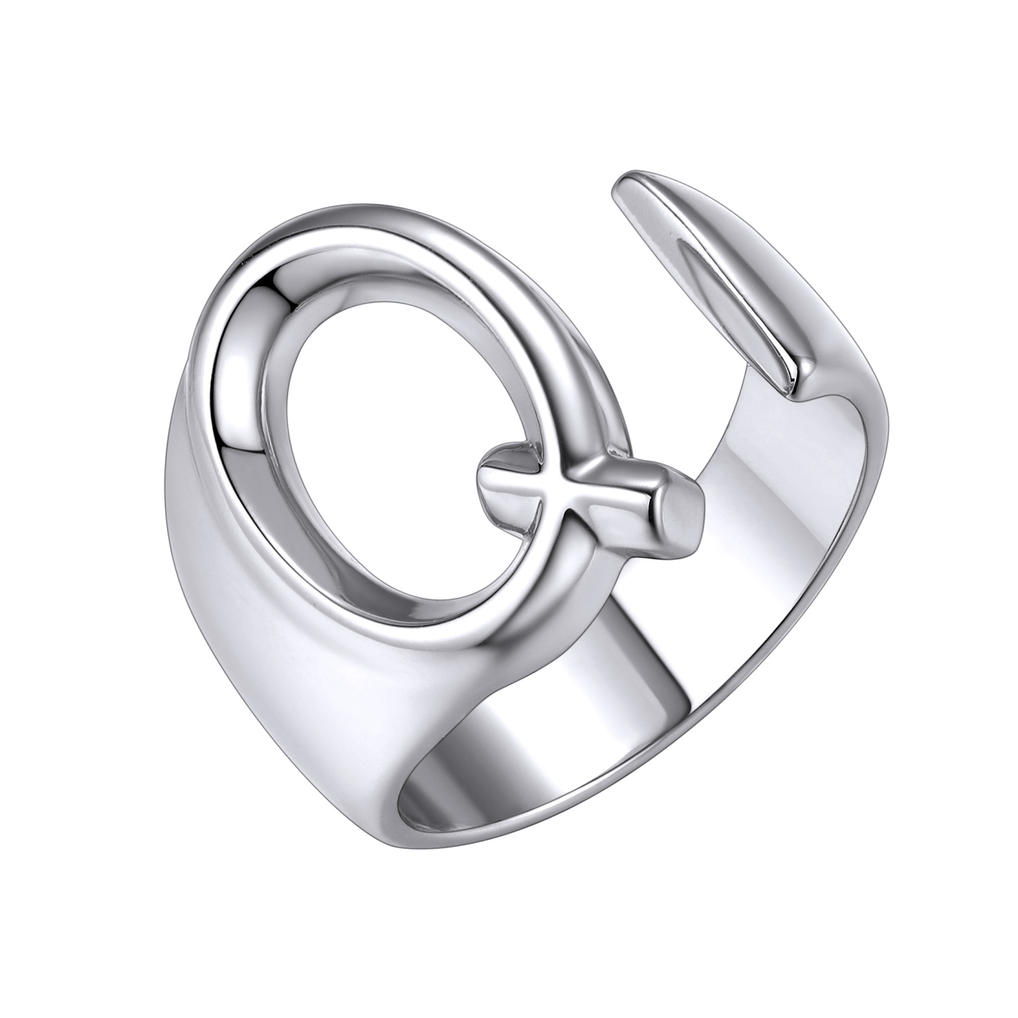 KeyStyle Gold Initial Ring for Women Alphabet Letter Ring Adjustable 14K Gold Plated Personalized Bold Statement Jewelry Stacking Ring Gifts for Her