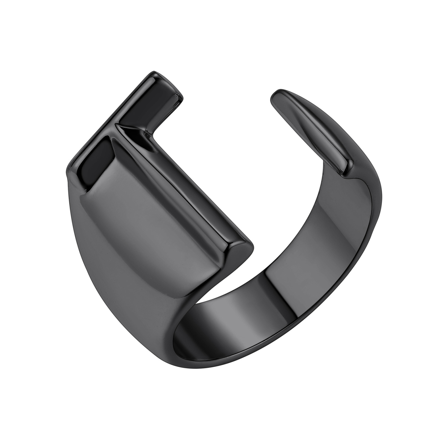 KeyStyle Gold Initial Ring for Women Alphabet Letter Ring Adjustable 14K Gold Plated Personalized Bold Statement Jewelry Stacking Ring Gifts for Her