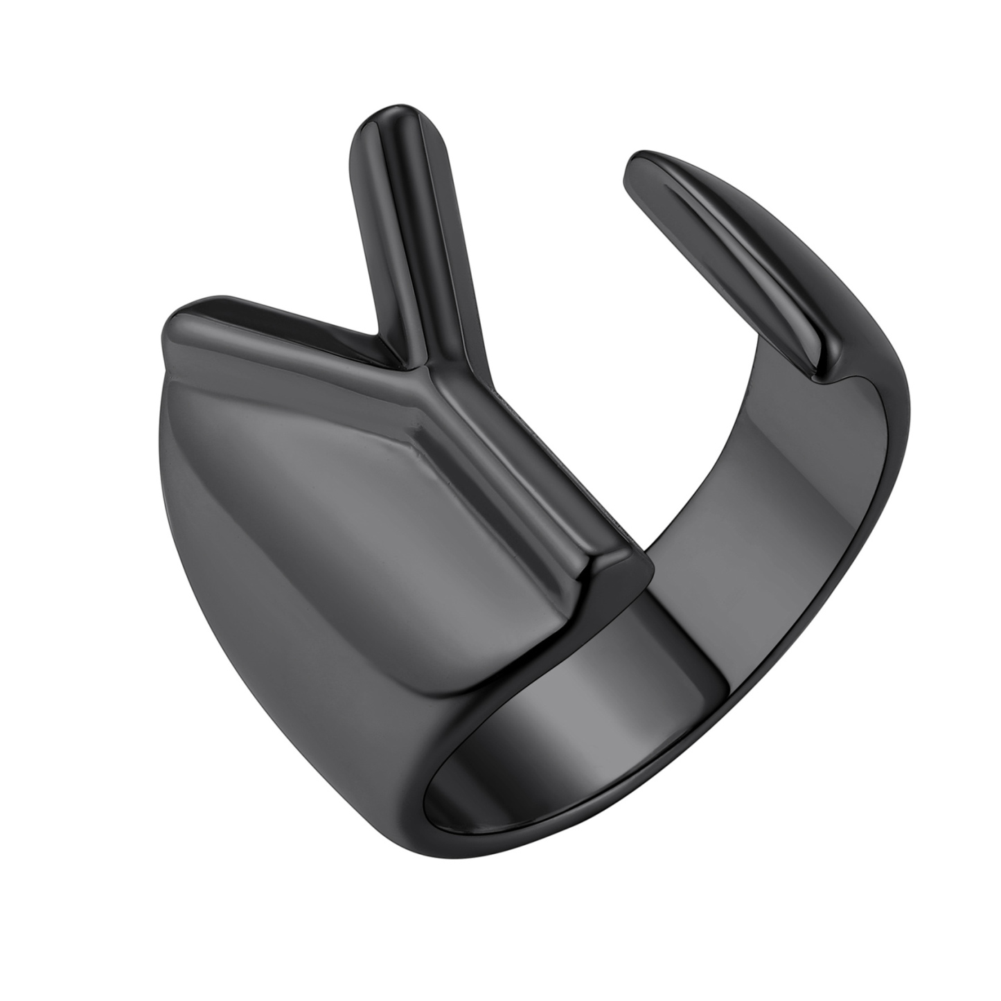 KeyStyle Gold Initial Ring for Women Alphabet Letter Ring Adjustable 14K Gold Plated Personalized Bold Statement Jewelry Stacking Ring Gifts for Her