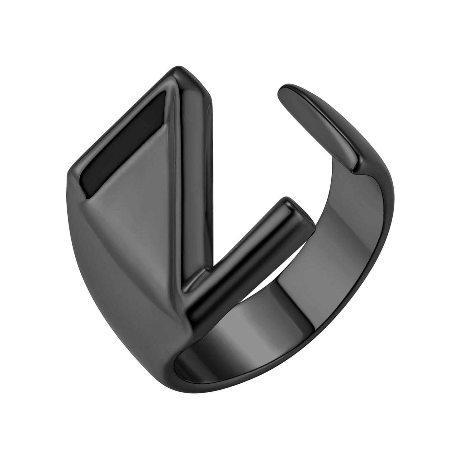 KeyStyle Gold Initial Ring for Women Alphabet Letter Ring Adjustable 14K Gold Plated Personalized Bold Statement Jewelry Stacking Ring Gifts for Her