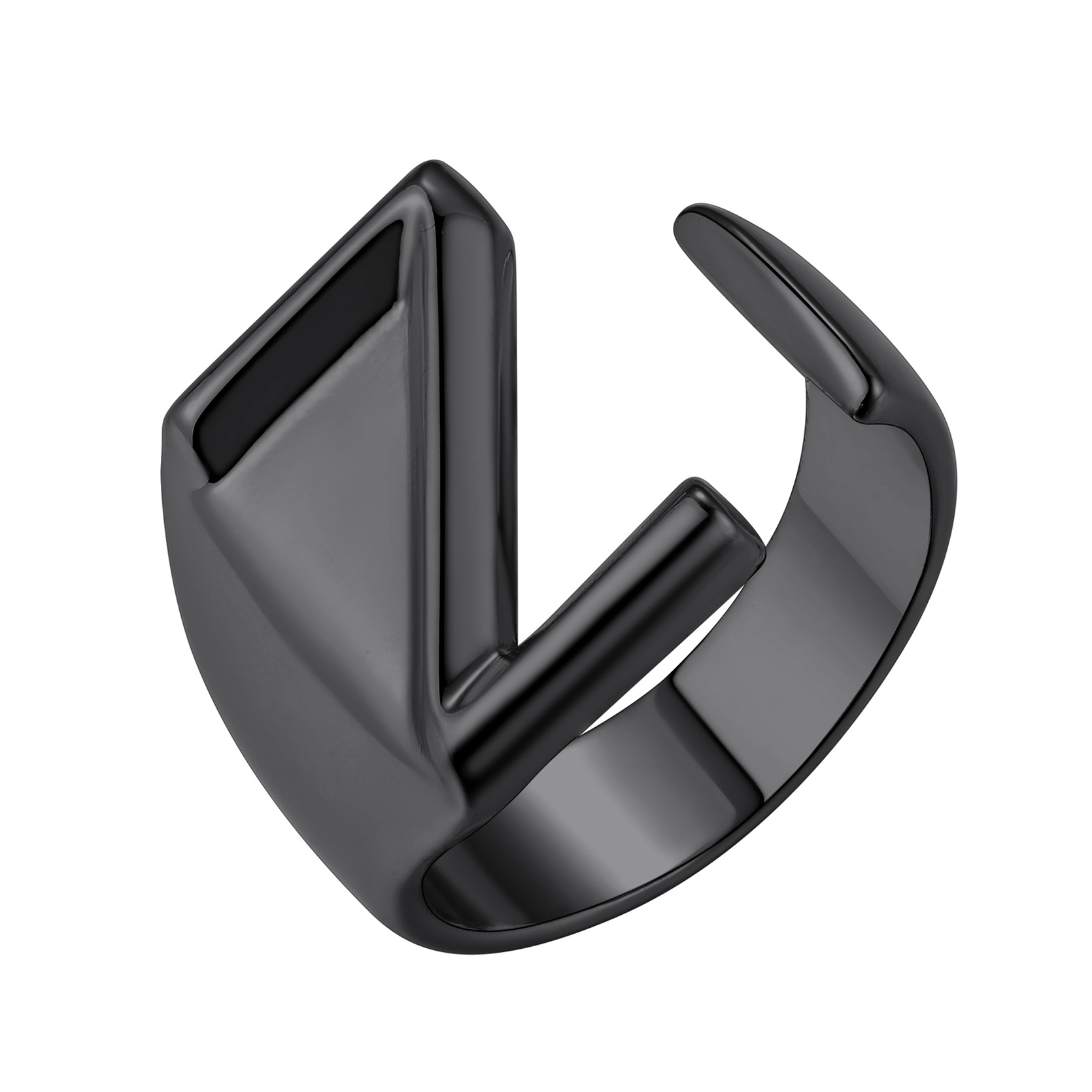 KeyStyle Gold Initial Ring for Women Alphabet Letter Ring Adjustable 14K Gold Plated Personalized Bold Statement Jewelry Stacking Ring Gifts for Her