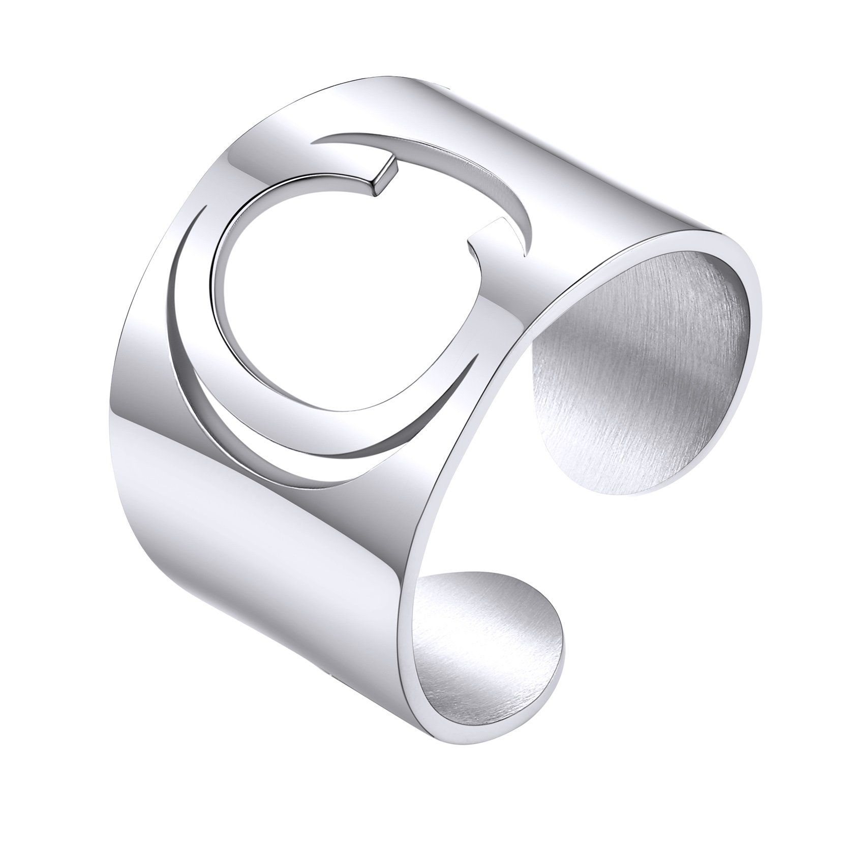 KeyStyle Gold Plated Initial Rings for Women Letter Statement Cuff Rings for Men Adjustable Jewelry Birthday Gift for Women