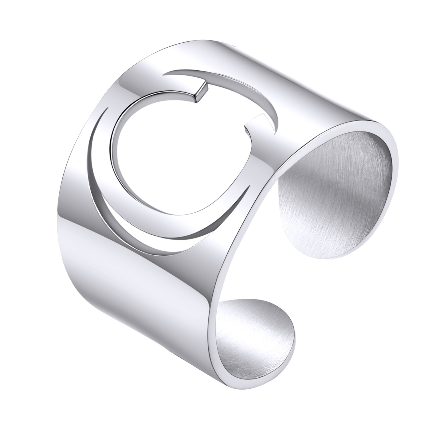 KeyStyle Gold Plated Initial Rings for Women Letter Statement Cuff Rings for Men Adjustable Jewelry Birthday Gift for Women