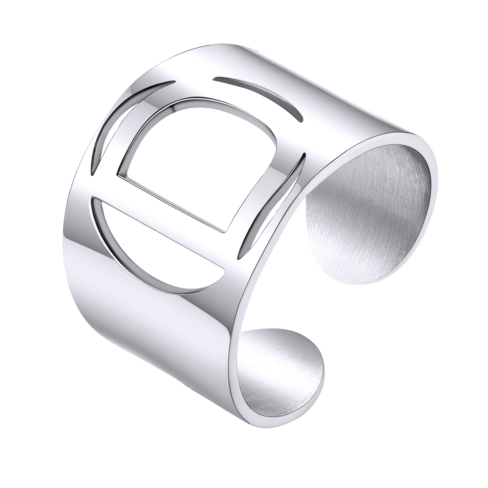 KeyStyle Gold Plated Initial Rings for Women Letter Statement Cuff Rings for Men Adjustable Jewelry Birthday Gift for Women