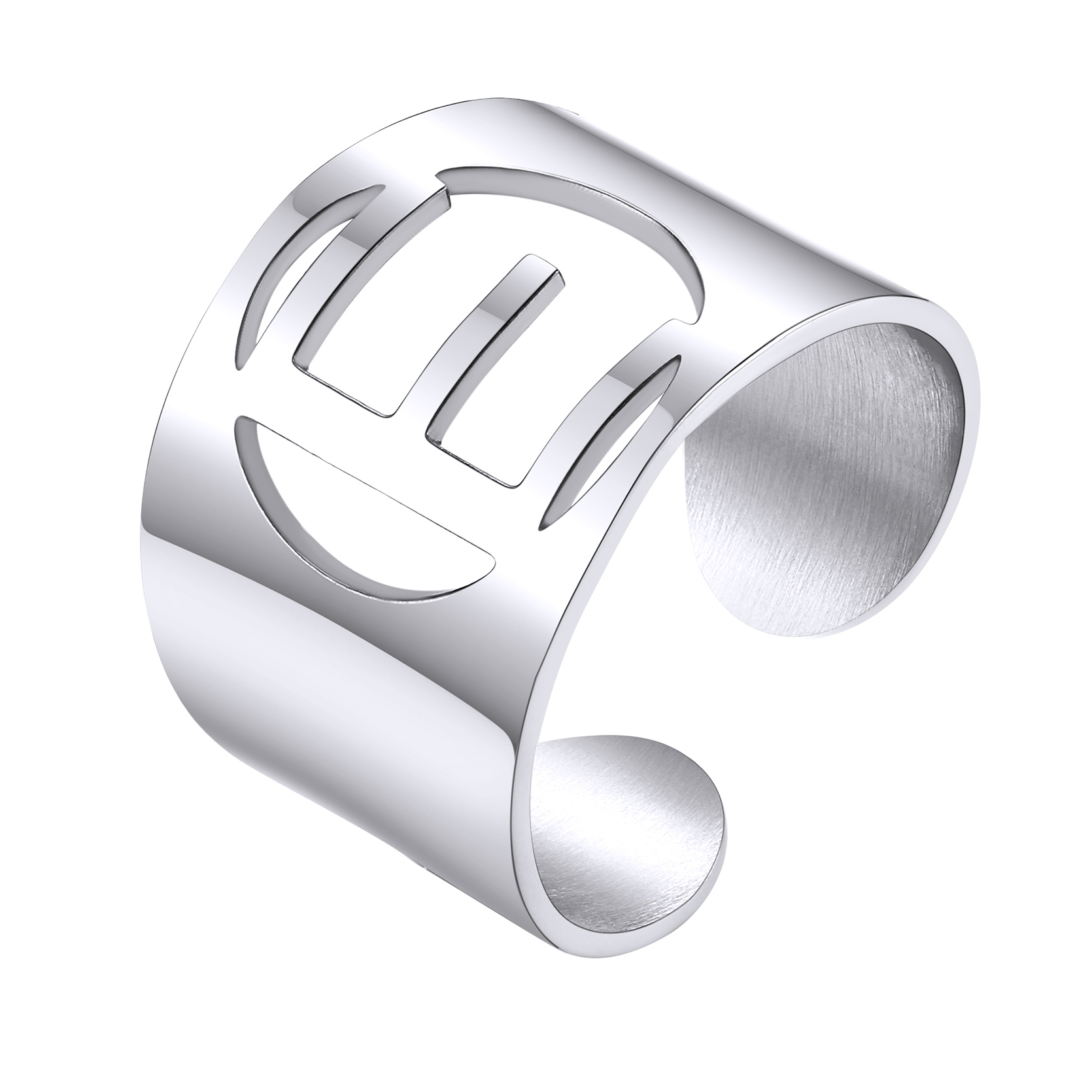 KeyStyle Gold Plated Initial Rings for Women Letter Statement Cuff Rings for Men Adjustable Jewelry Birthday Gift for Women